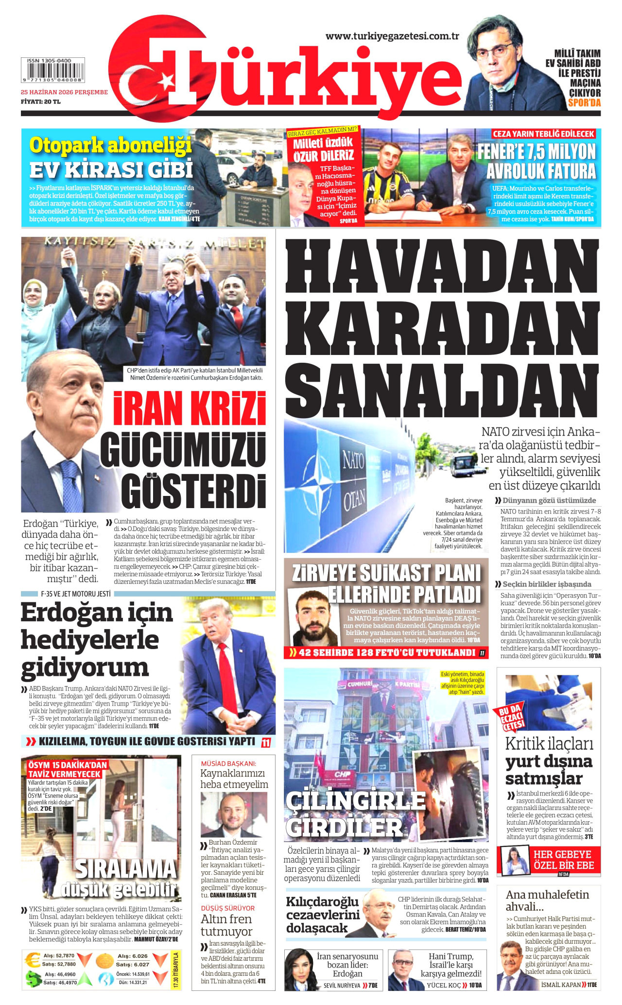 Türkiye Gazetesi Gazetesi Manşeti - 25.06.2026