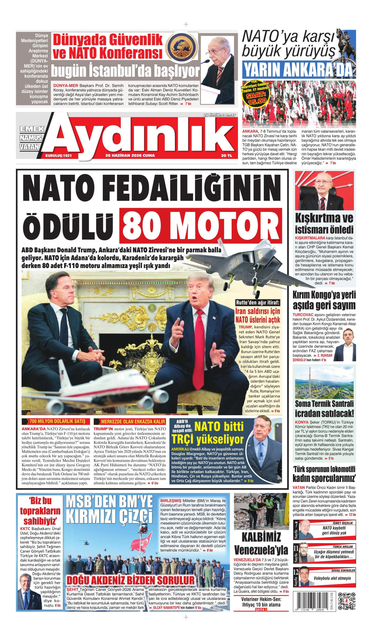 Aydınlık Gazetesi Manşet