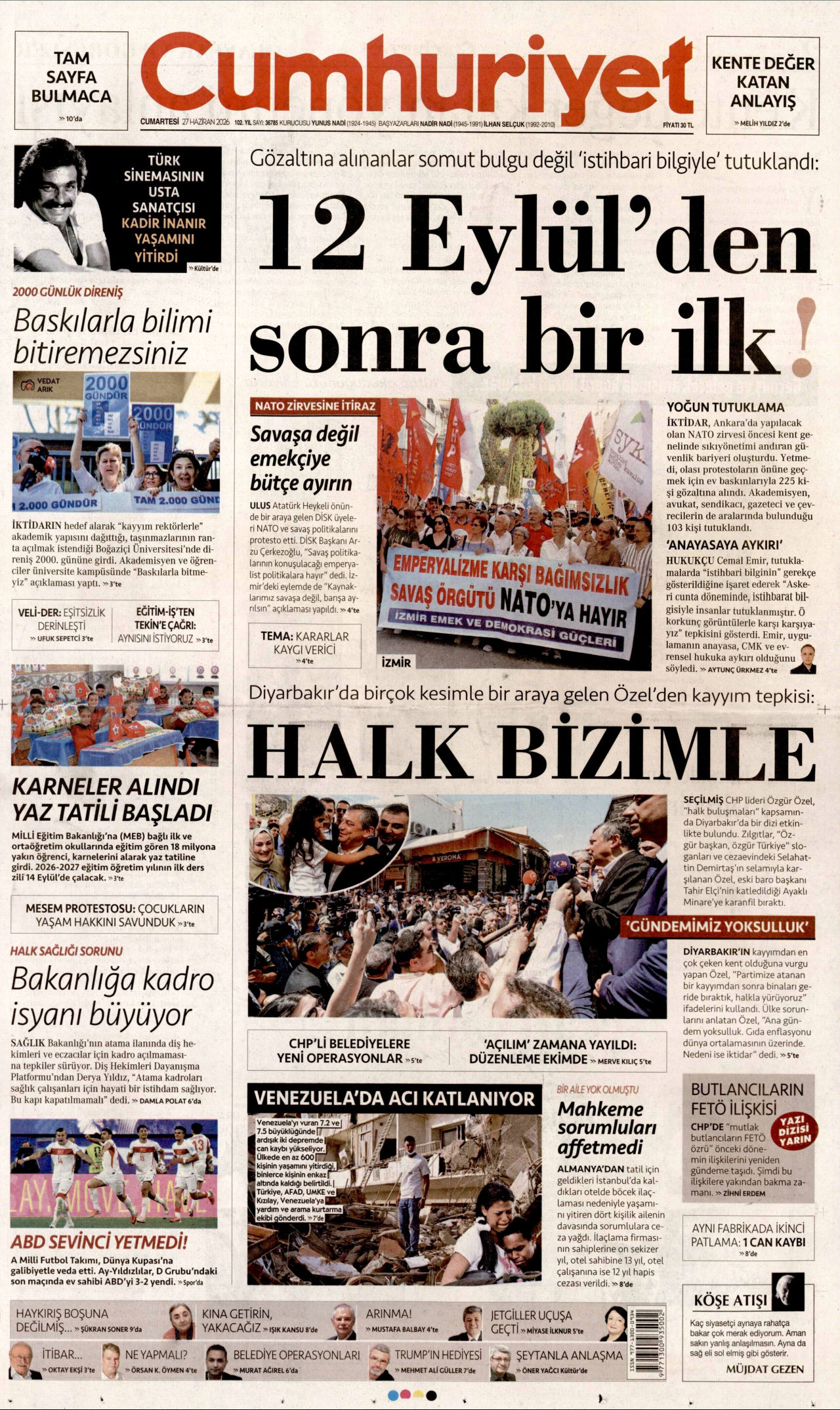 Cumhuriyet Manşet