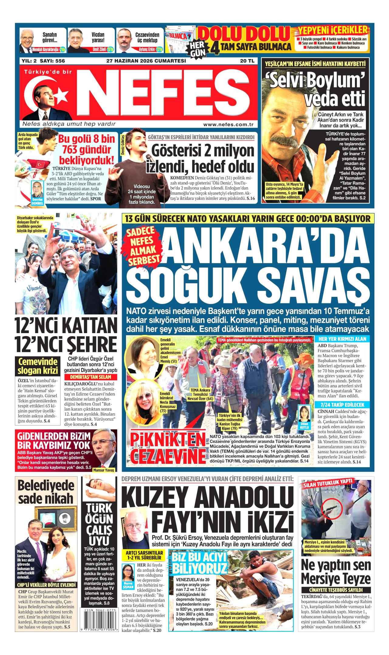Nefes Gazetesi Manşeti - 27.06.2026