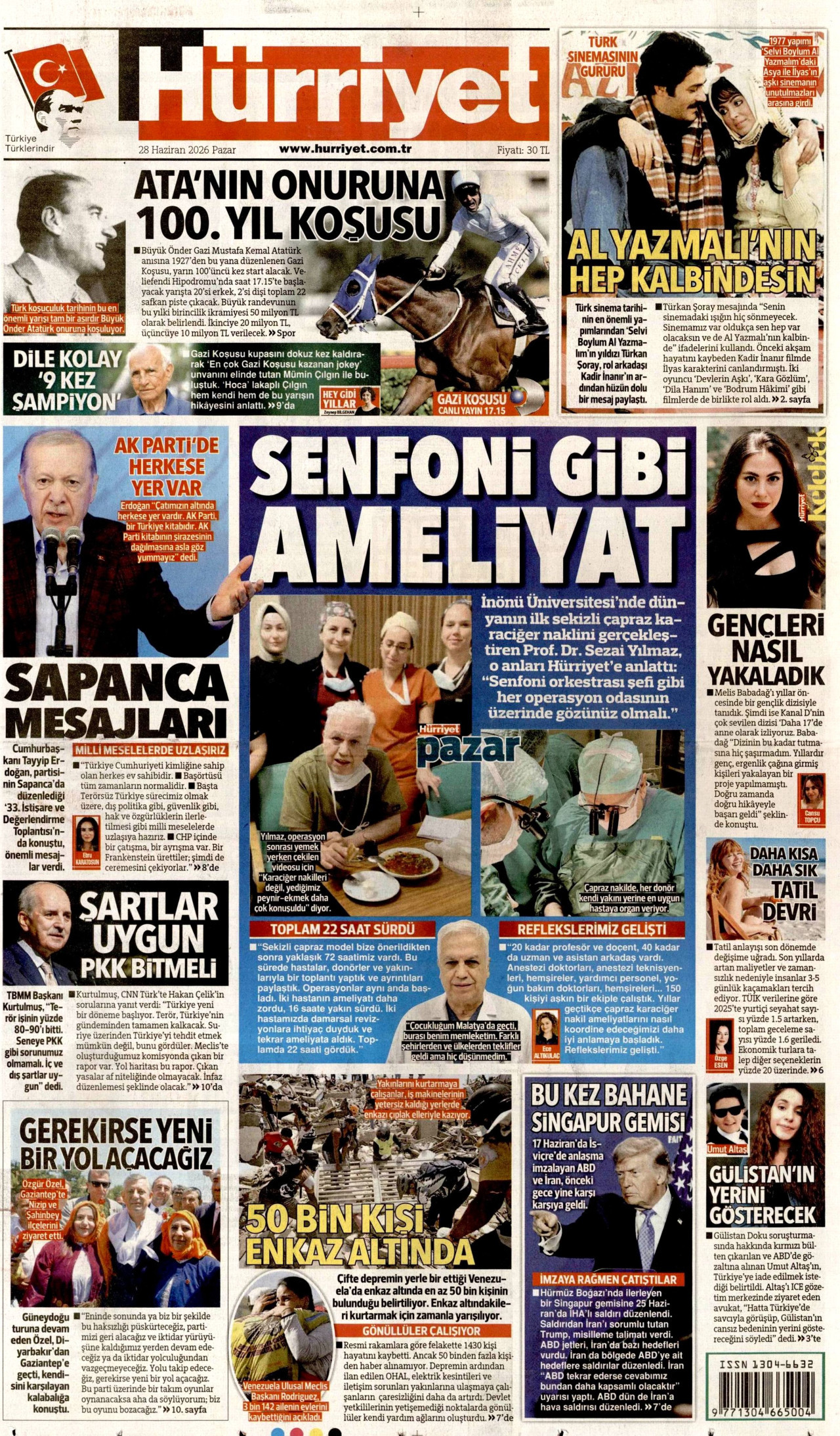Hürriyet Gazetesi Manşeti - 28.06.2026