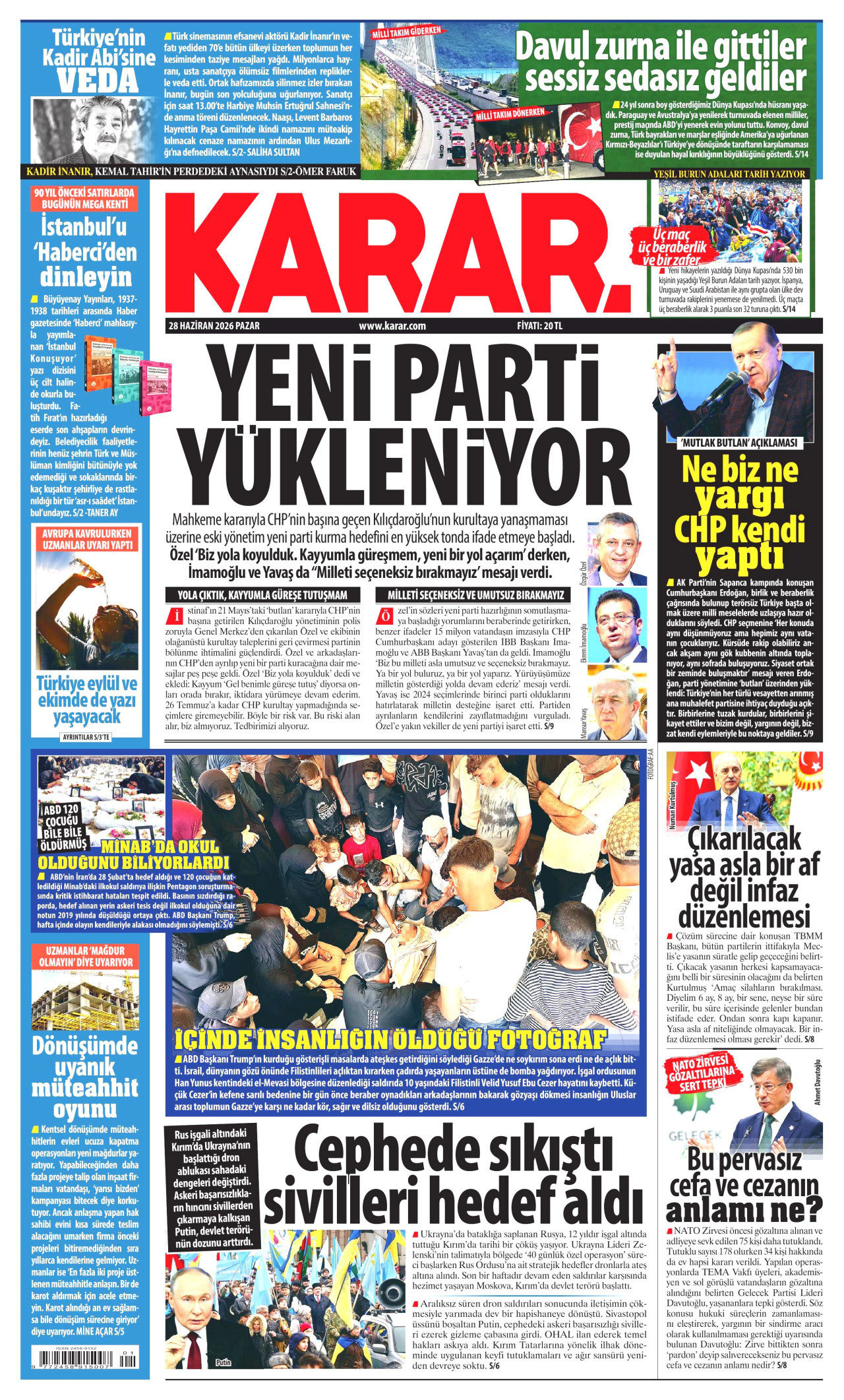 Karar Gazetesi Manşeti - 28.06.2026