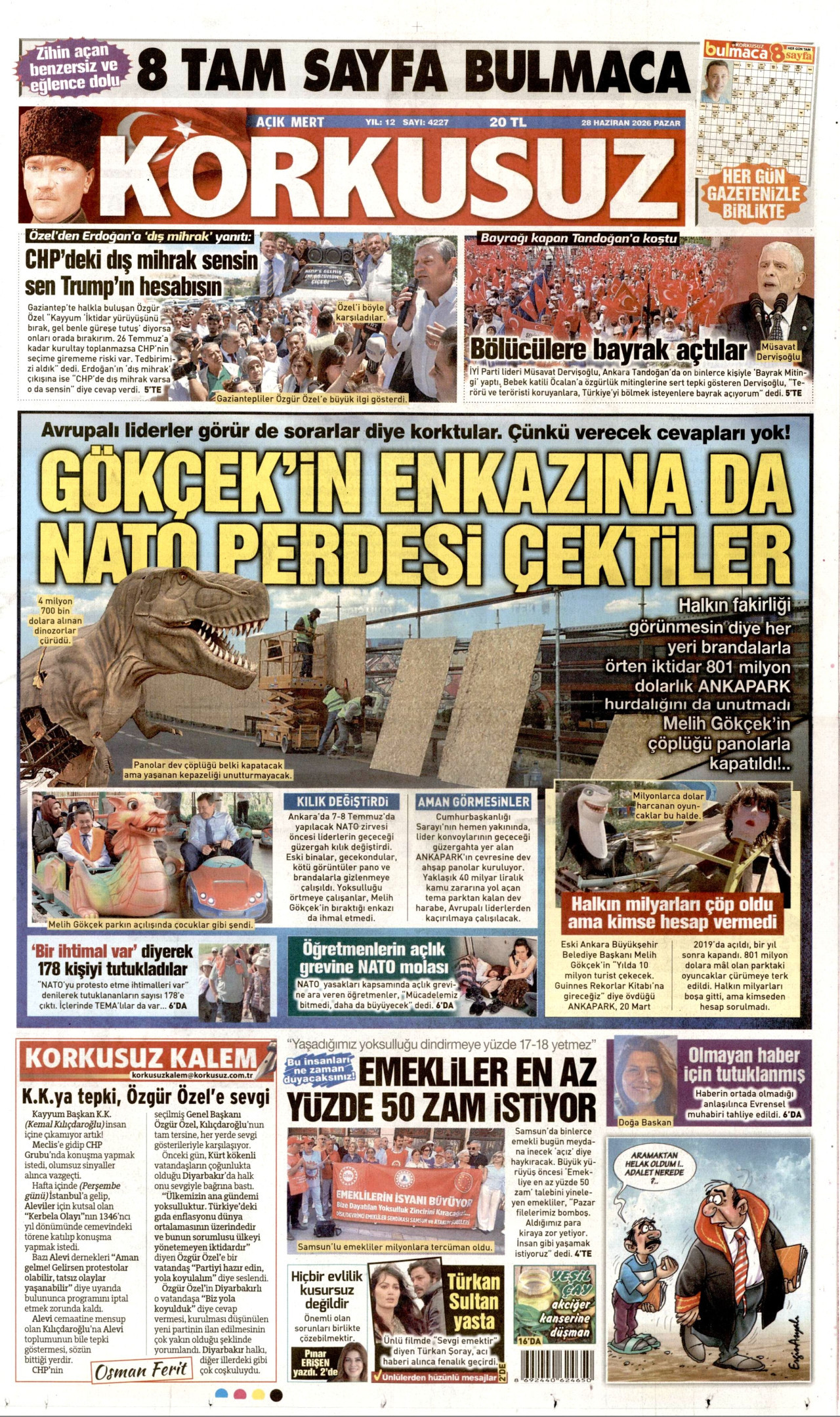 Korkusuz Gazetesi Manşeti - 28.06.2026