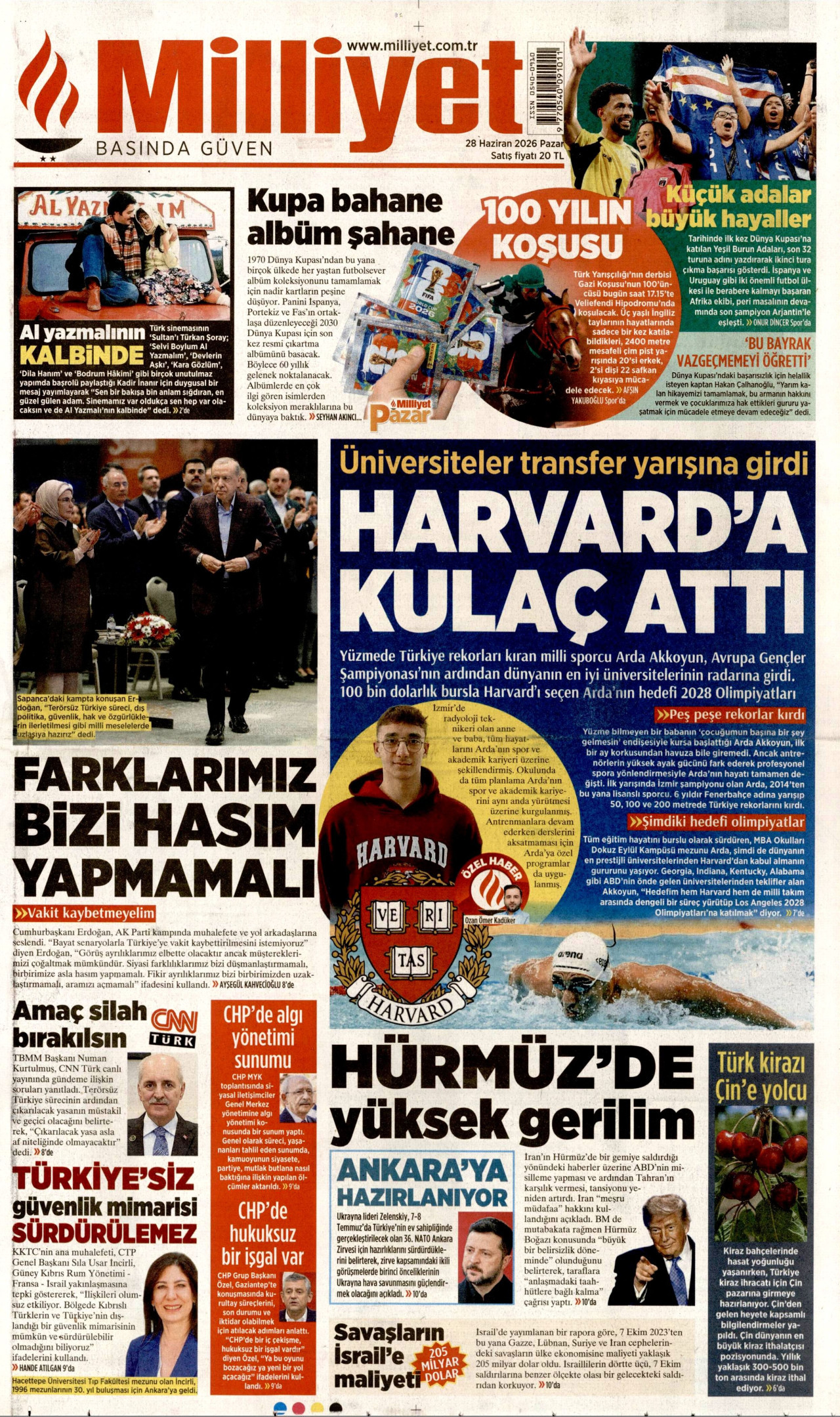 Milliyet Gazetesi Manşeti - 28.06.2026