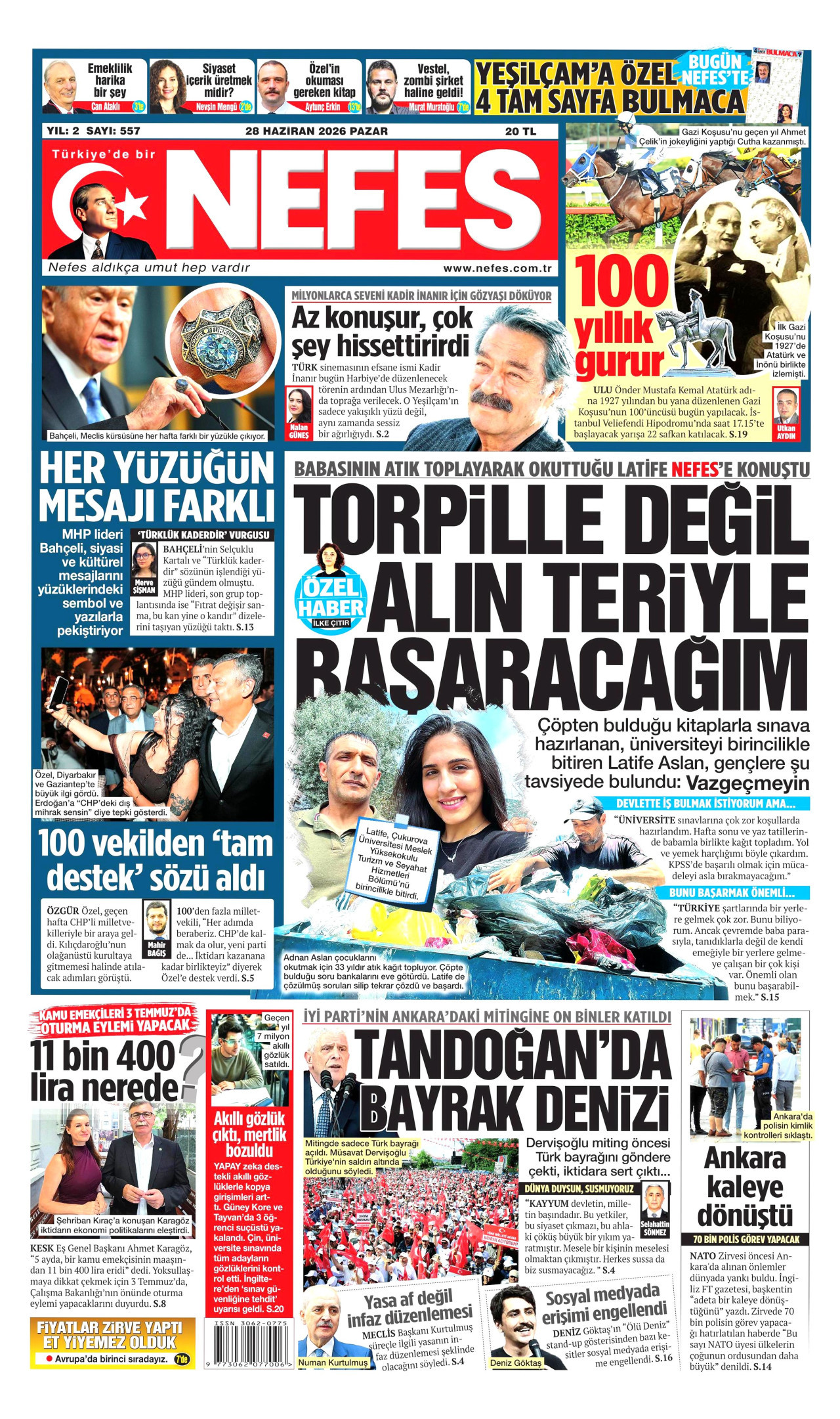 Nefes Gazetesi Manşeti - 28.06.2026