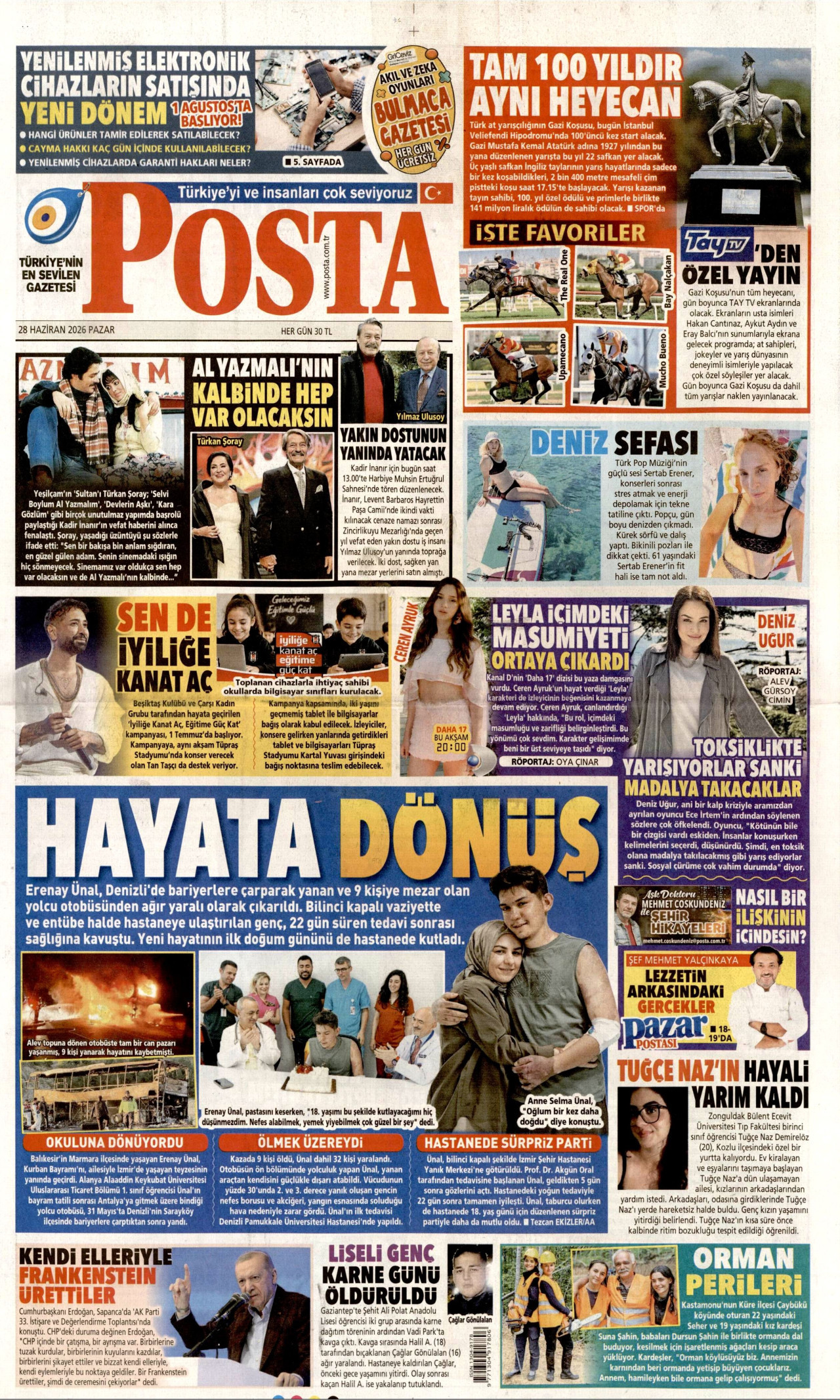Posta Gazetesi Manşeti - 28.06.2026