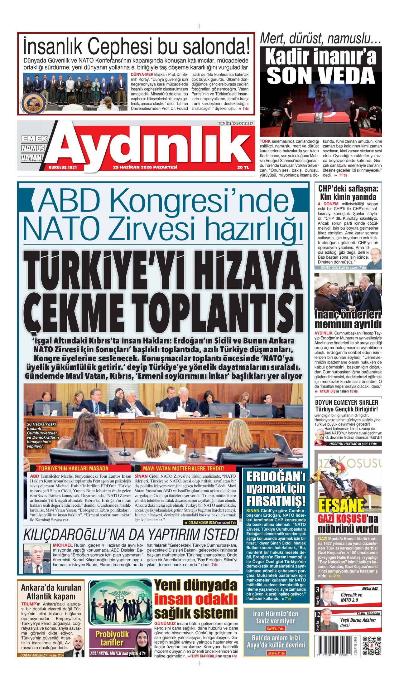 Aydınlık Gazetesi Manşet