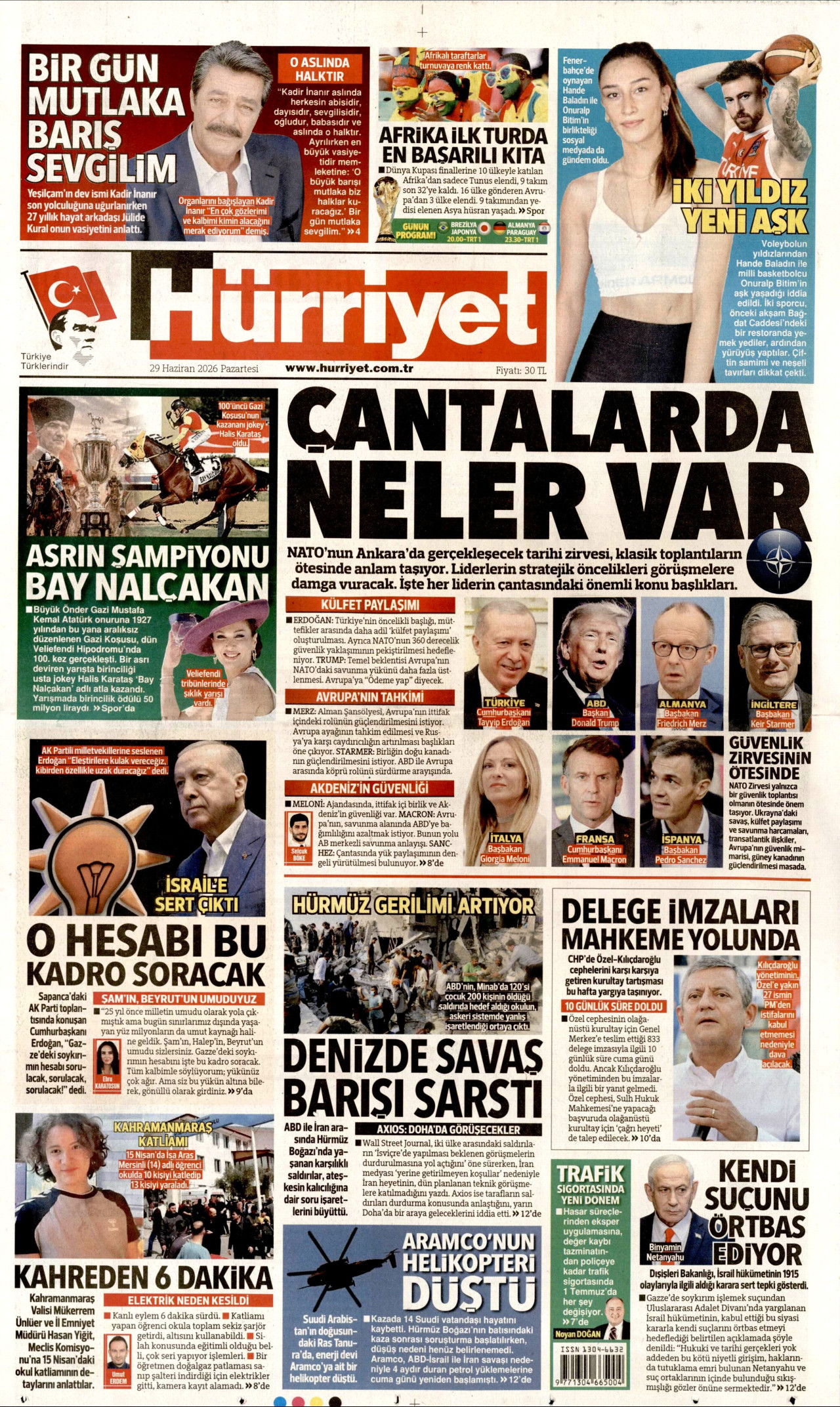 Hürriyet Gazetesi Manşeti - 29.06.2026