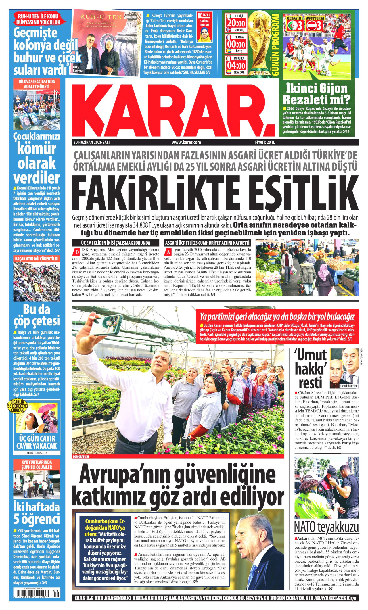 Karar Gazetesi Manşeti - 30.06.2026