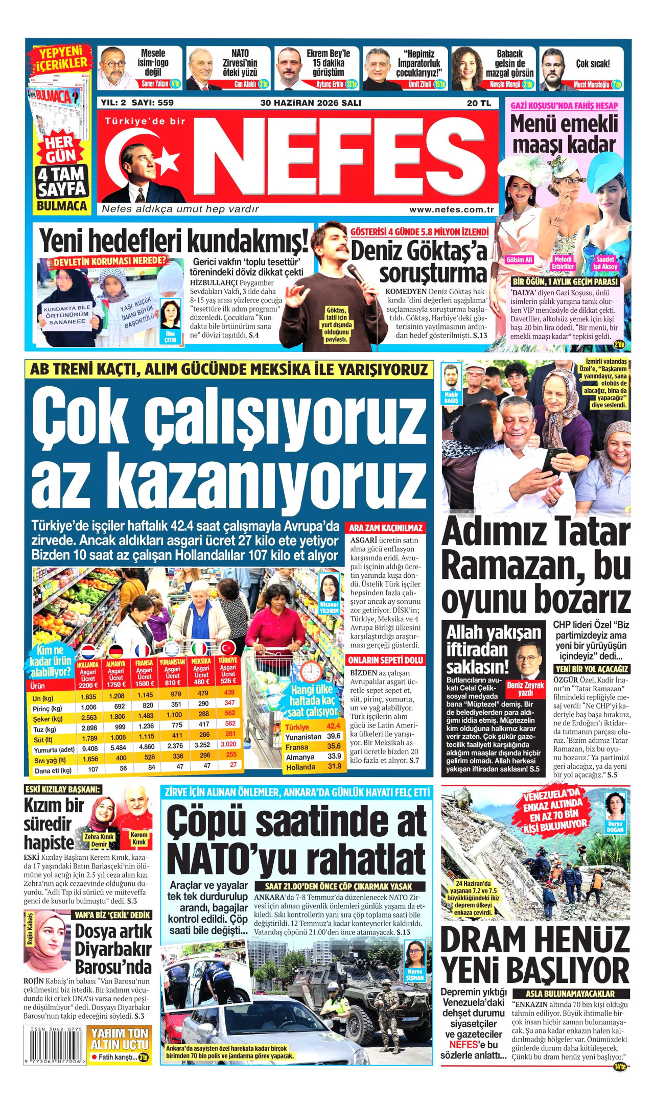 Nefes Gazetesi Manşeti - 30.06.2026