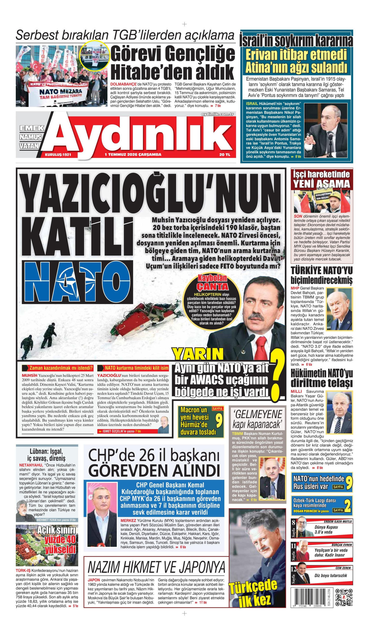 Aydınlık Gazetesi Manşet
