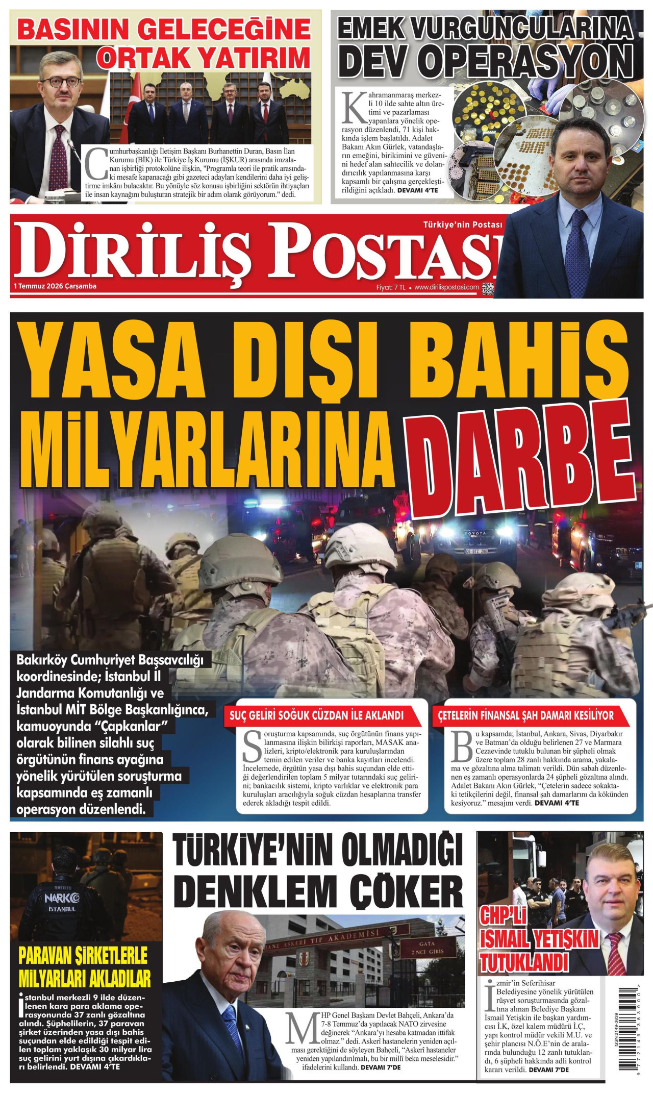 Diriliş Postası Manşet