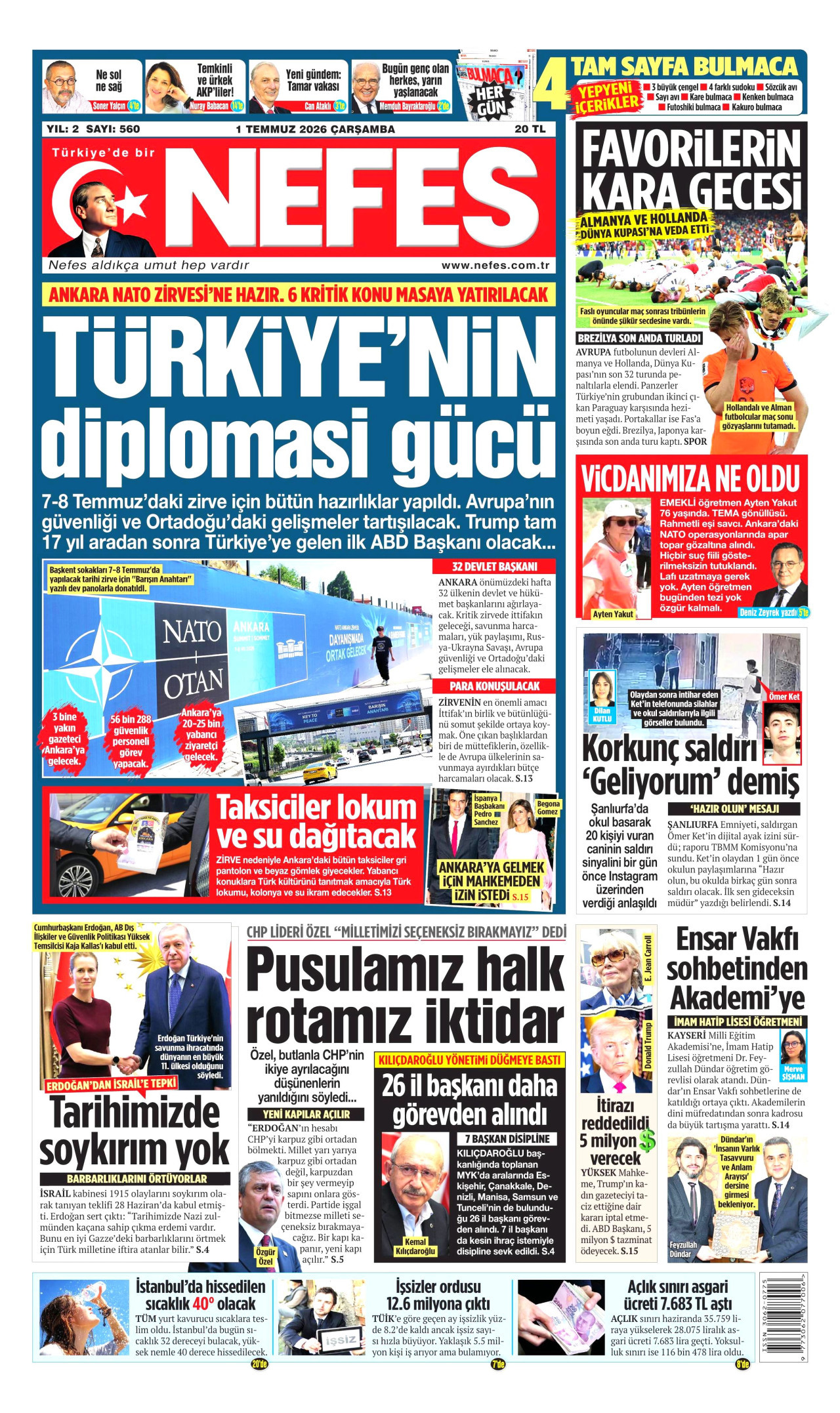 Nefes Gazetesi Manşeti - 01.07.2026