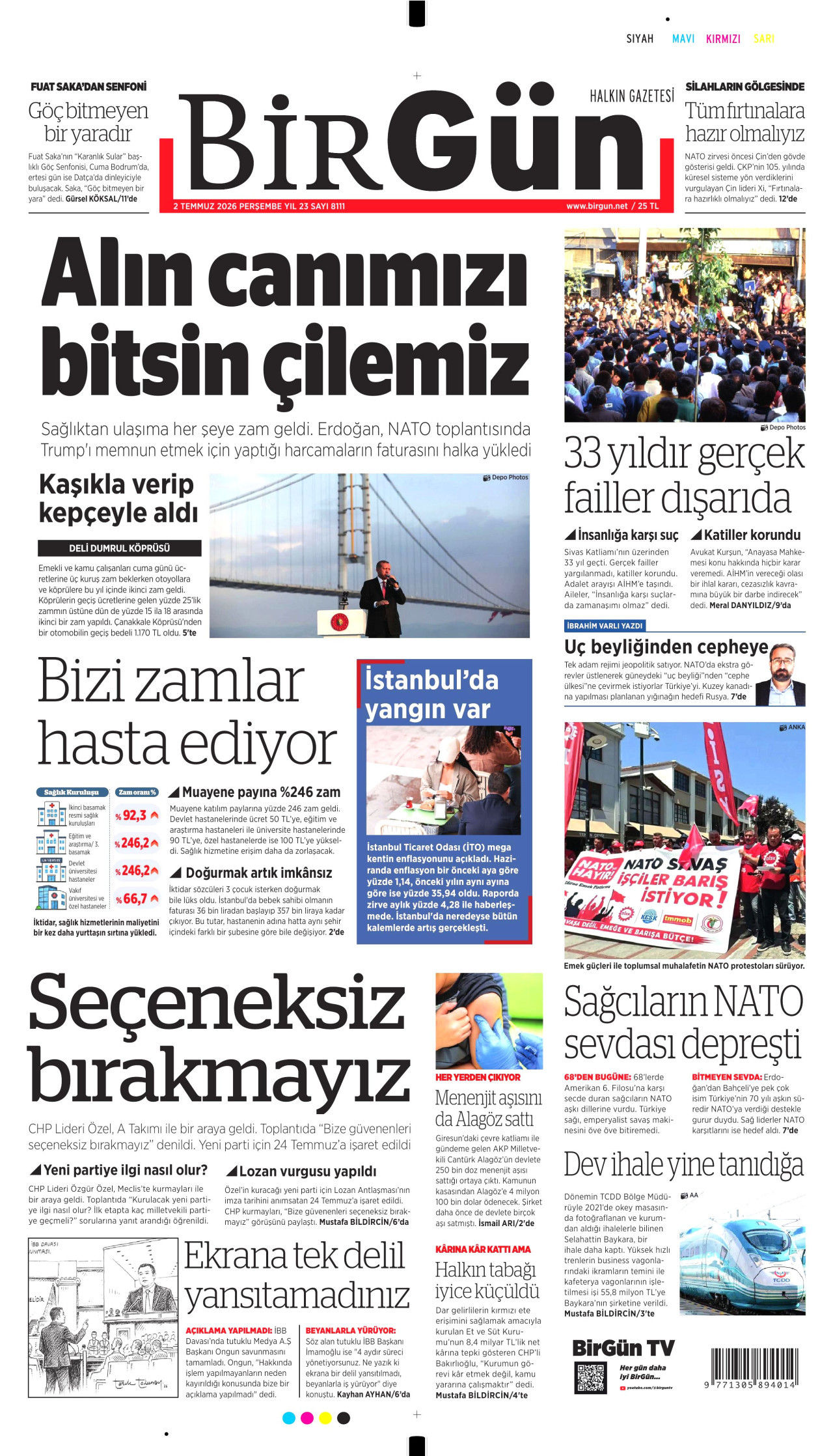 BirGün Gazetesi Manşeti - 02.07.2026