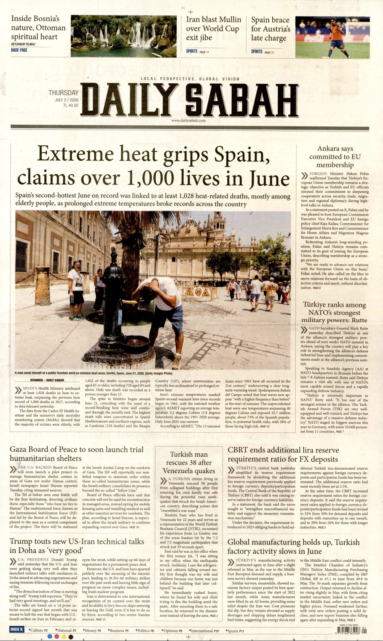 Daily Sabah Gazetesi Manşeti - 02.07.2026
