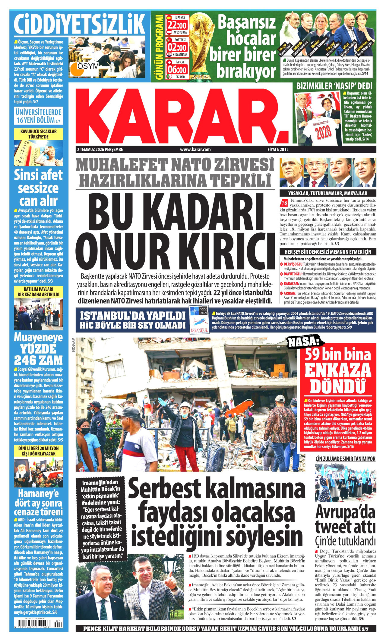Karar Gazetesi Manşeti - 02.07.2026