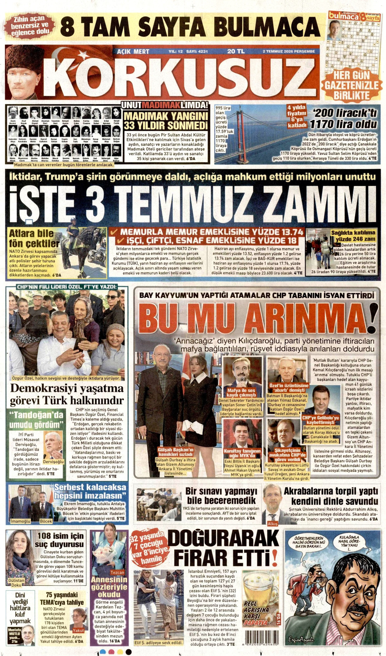 Korkusuz Gazetesi Manşeti - 02.07.2026