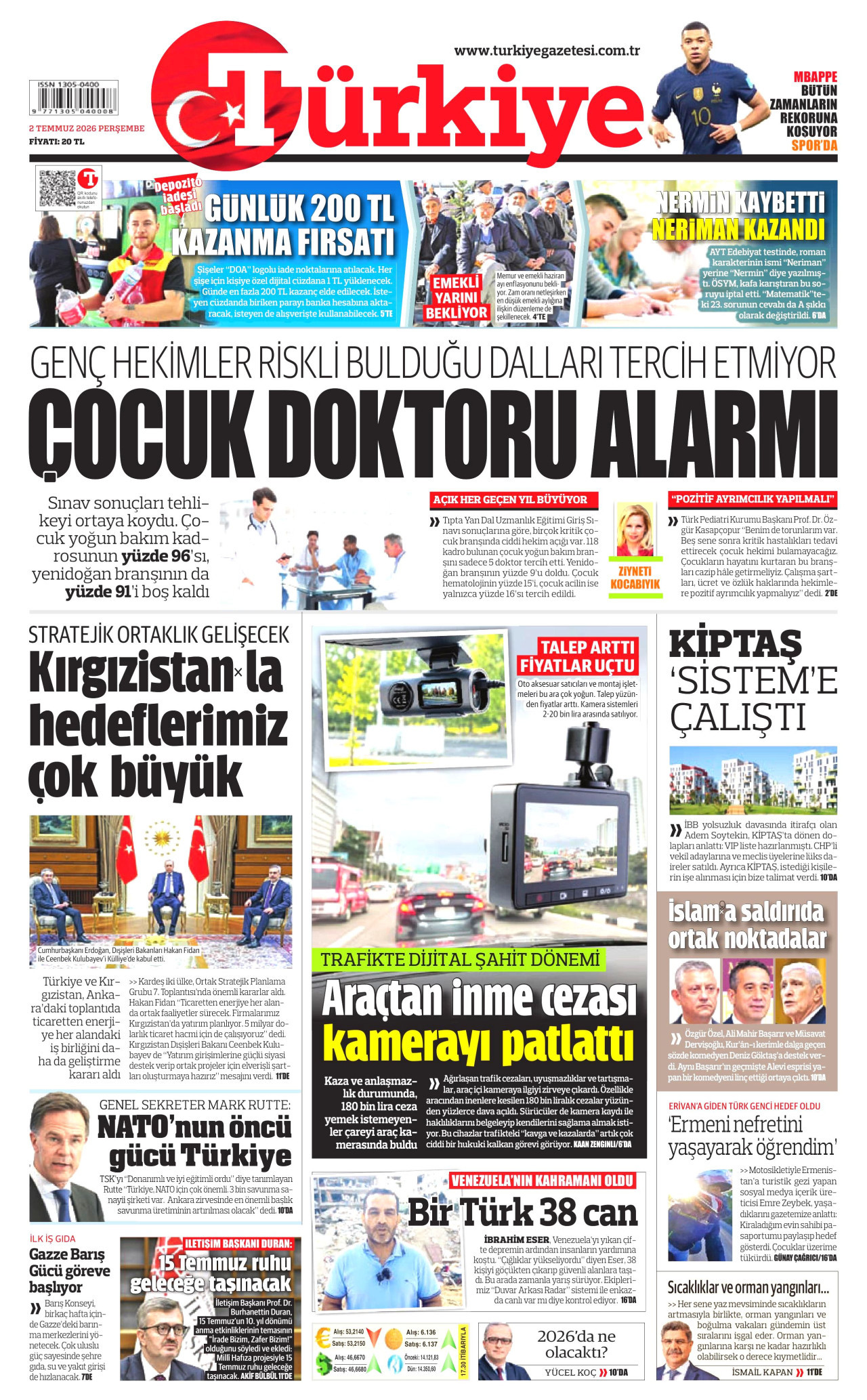 Türkiye Gazetesi Gazetesi Manşeti - 02.07.2026