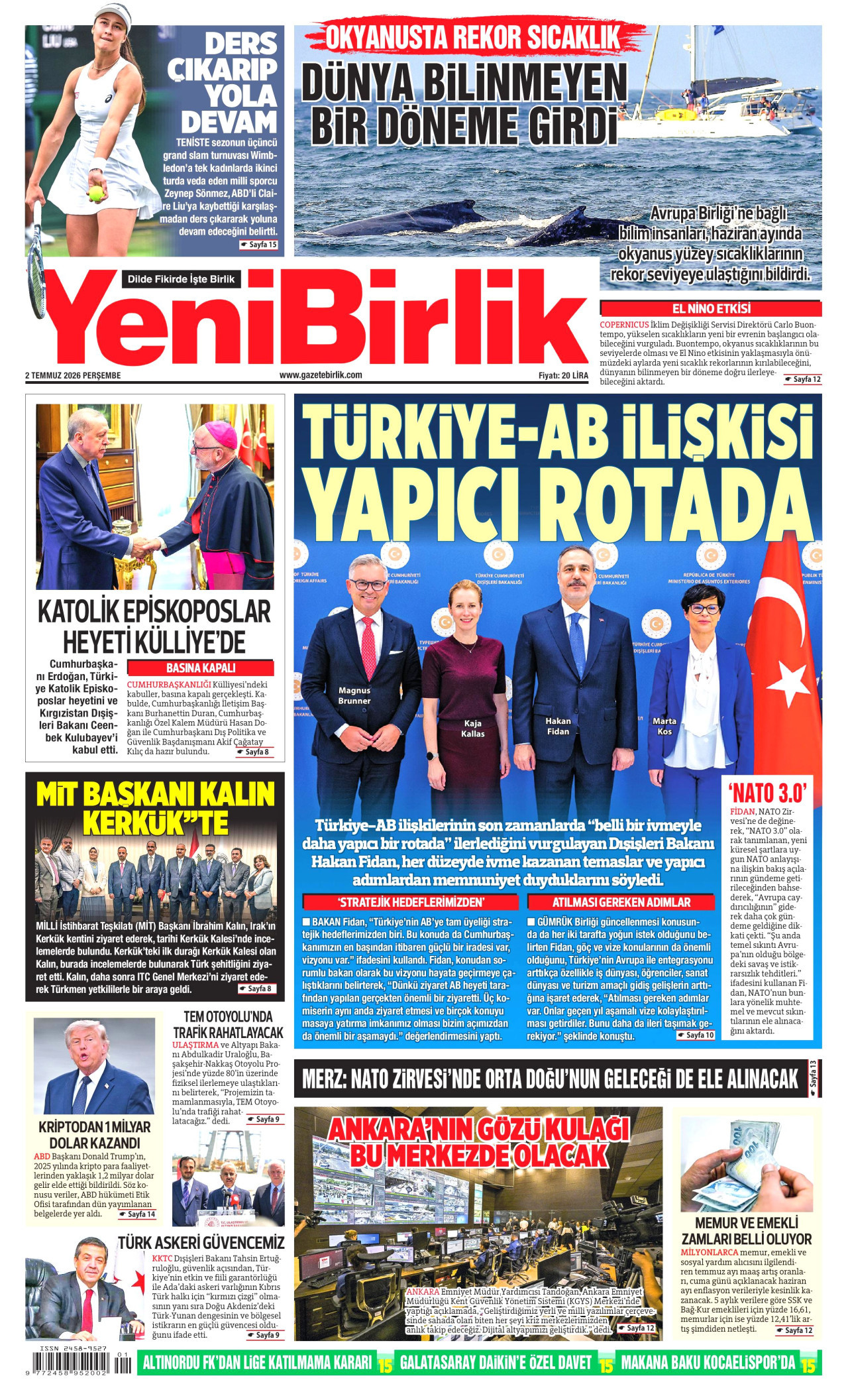 YeniBirlik Gazetesi Manşeti - 02.07.2026