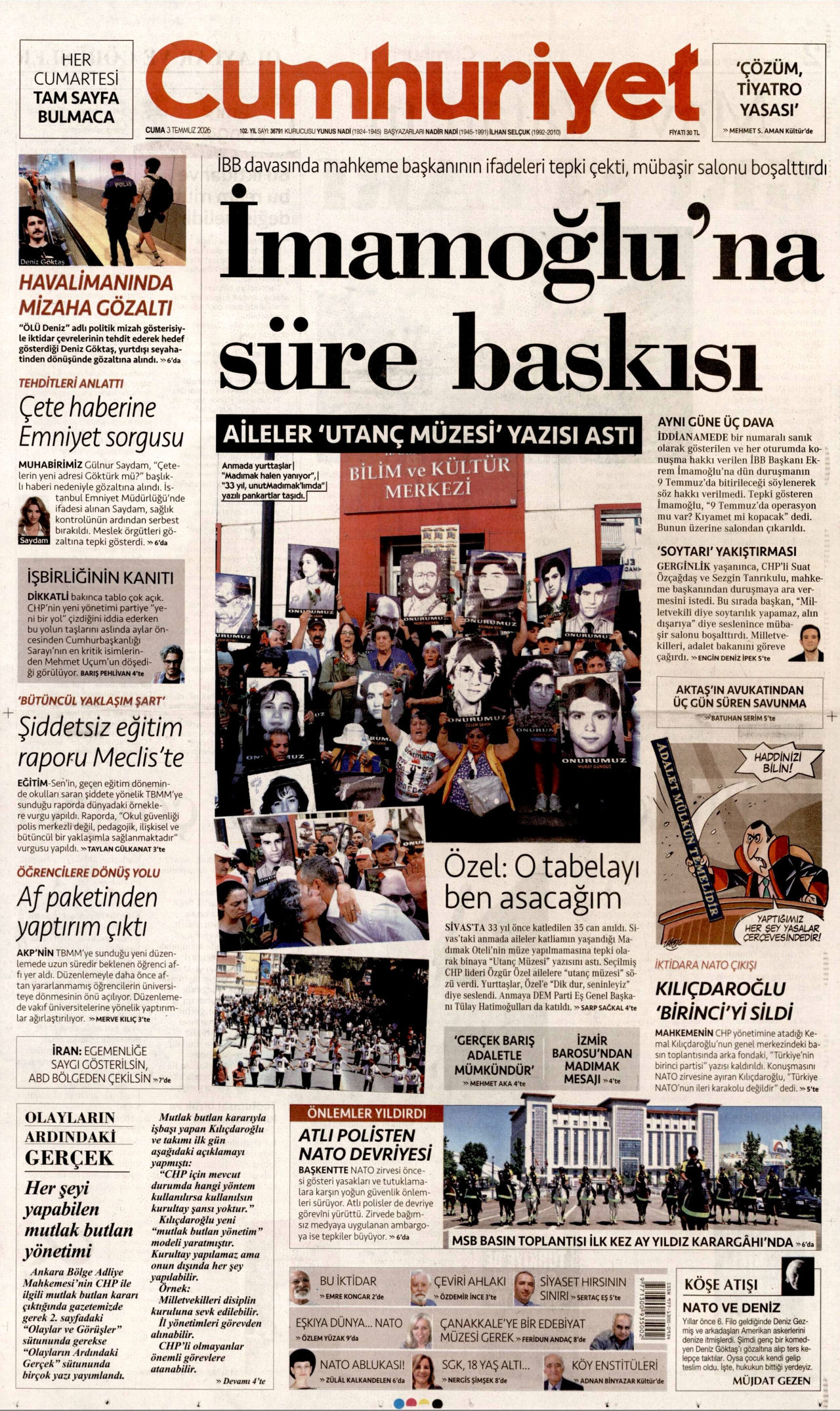 Cumhuriyet Manşet
