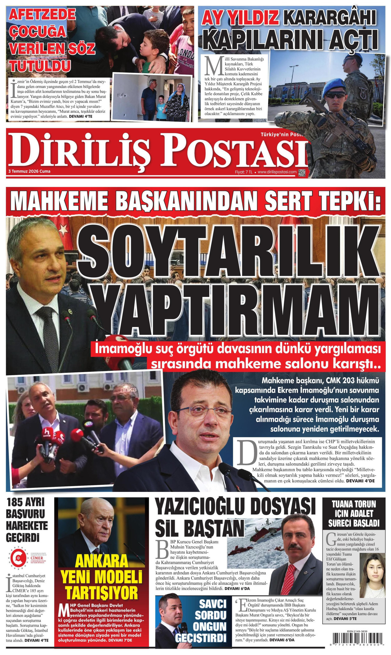 Diriliş Postası Manşet