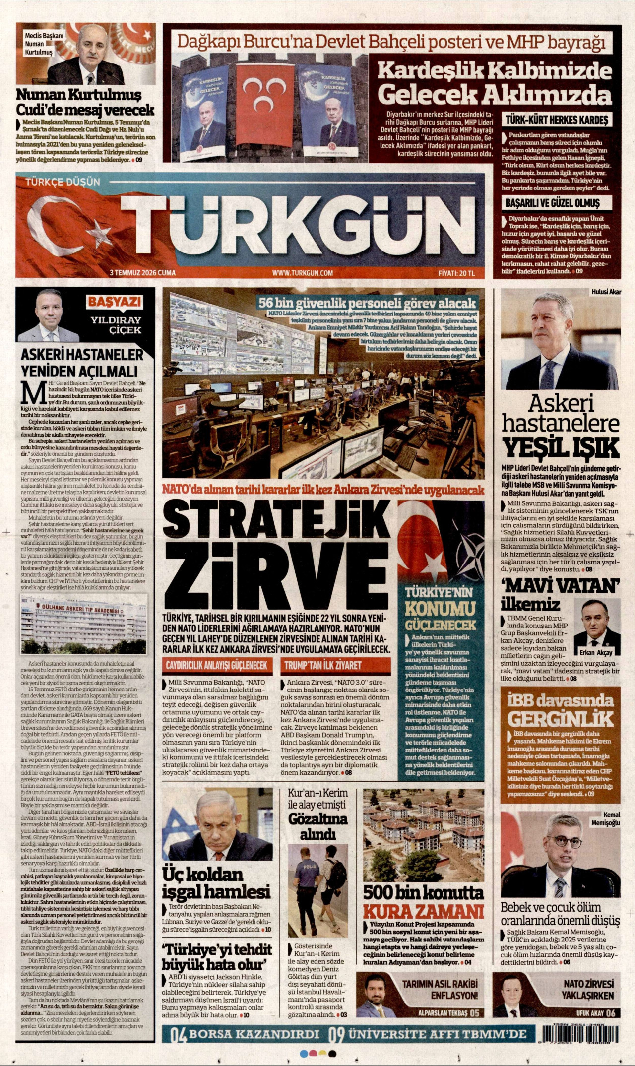 Türkgün Gazetesi Manşeti - 03.07.2026