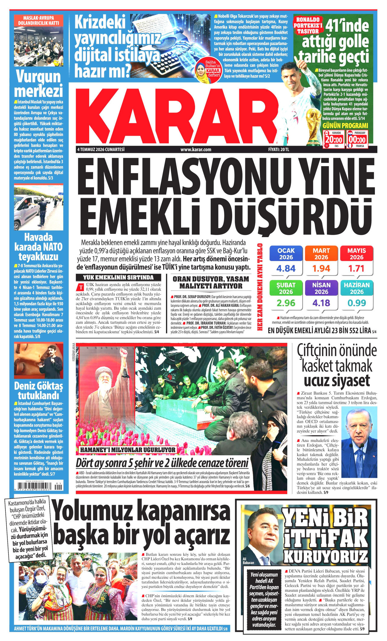 Karar Gazetesi Manşeti - 04.07.2026
