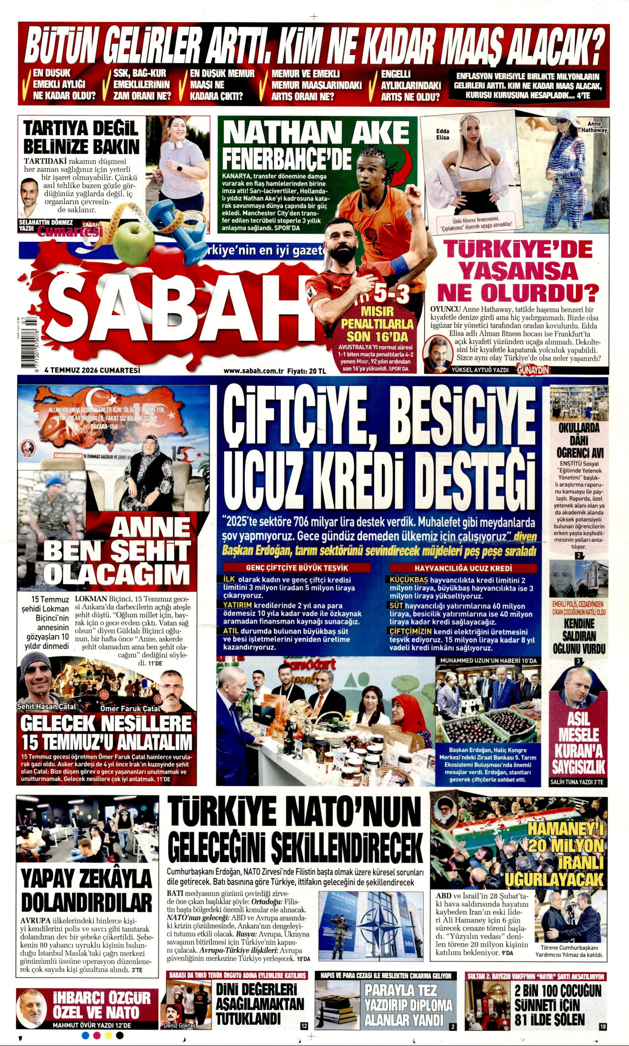 Sabah Gazetesi Manşeti - 04.07.2026