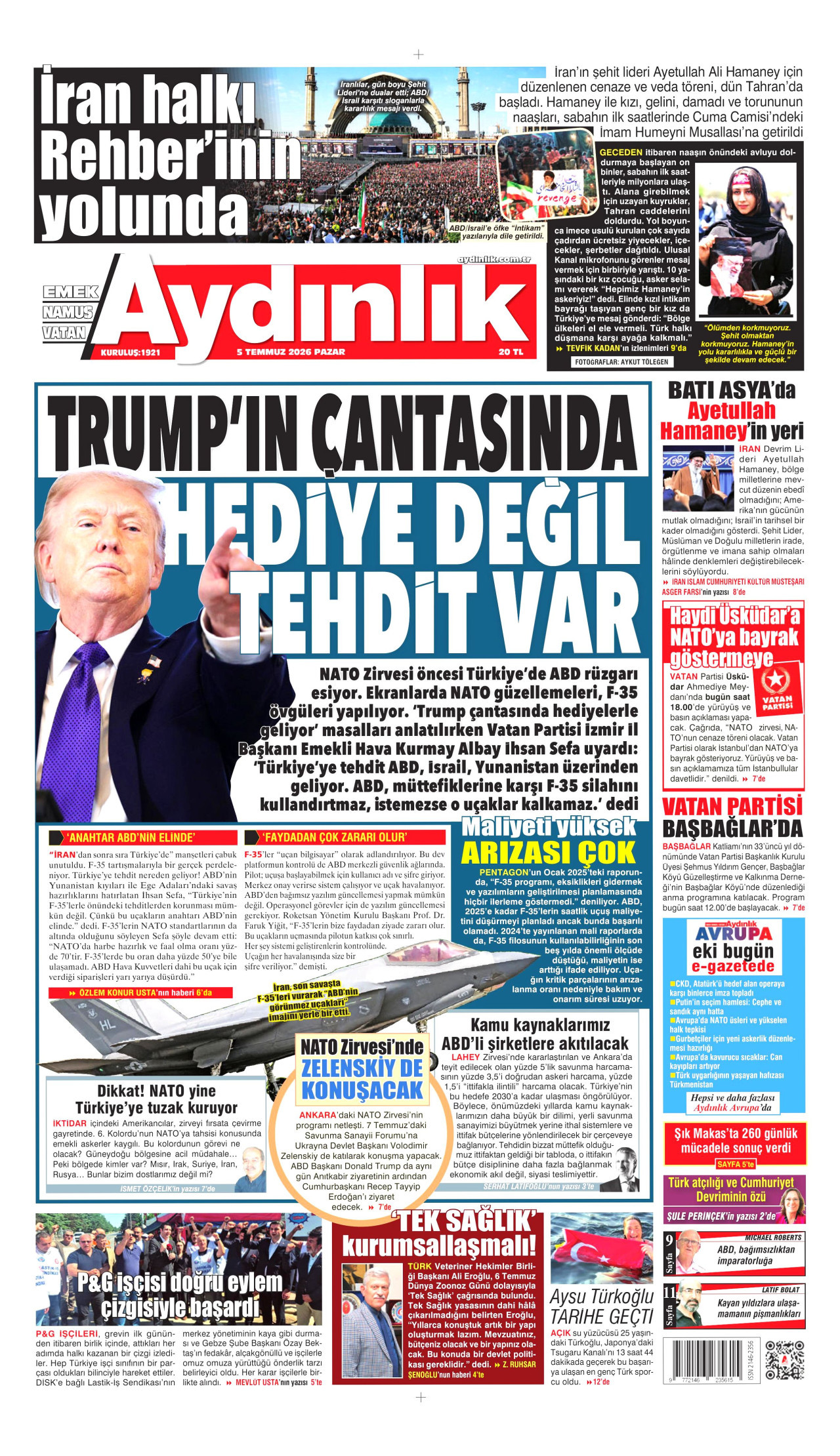 Aydınlık Gazetesi Manşet