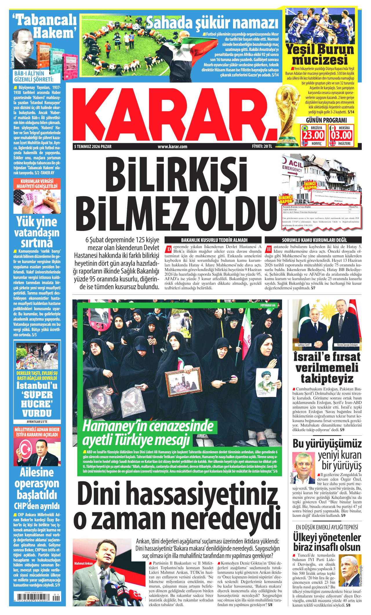 Karar Gazetesi Manşeti - 05.07.2026