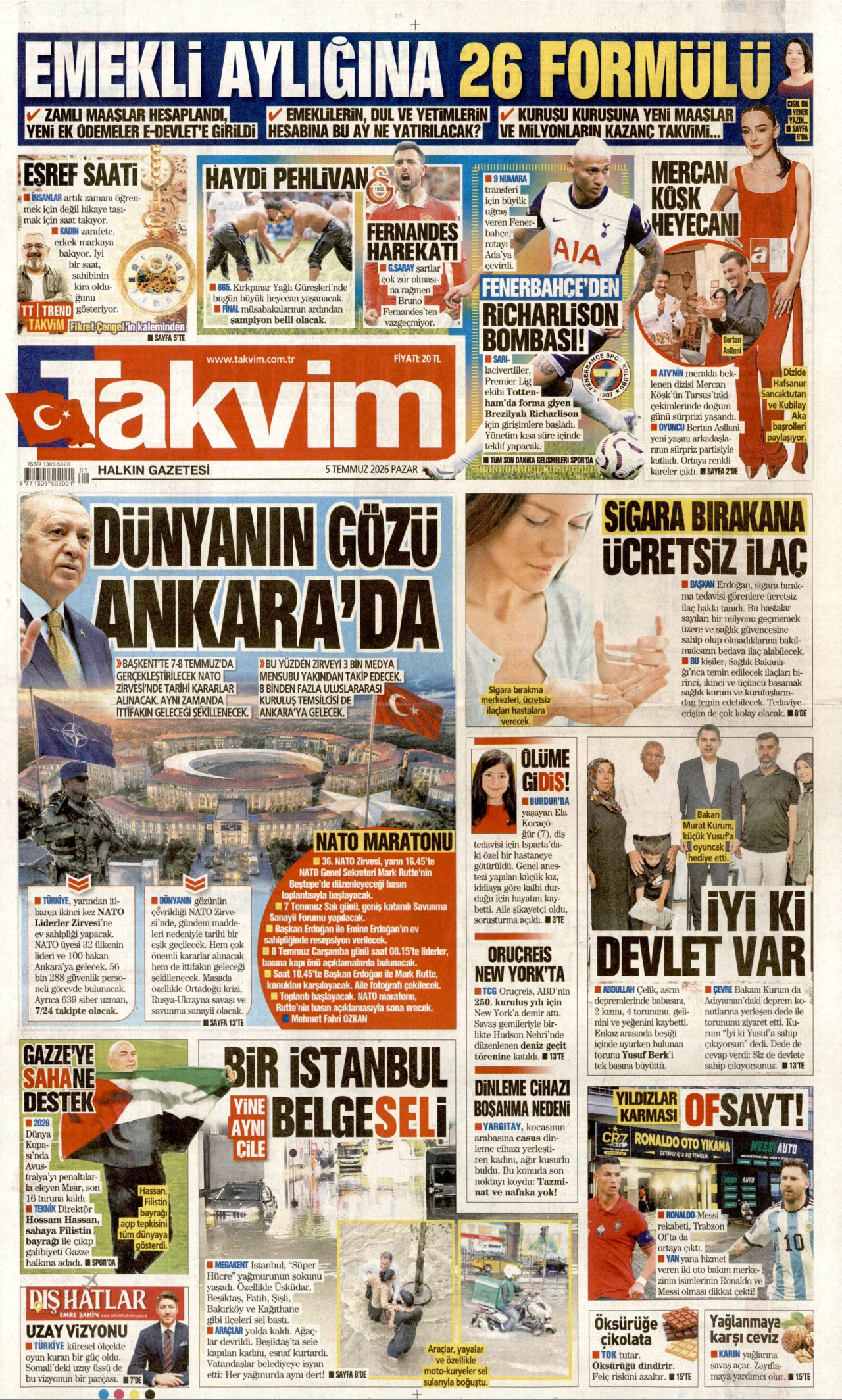 Takvim Gazetesi Manşeti - 05.07.2026