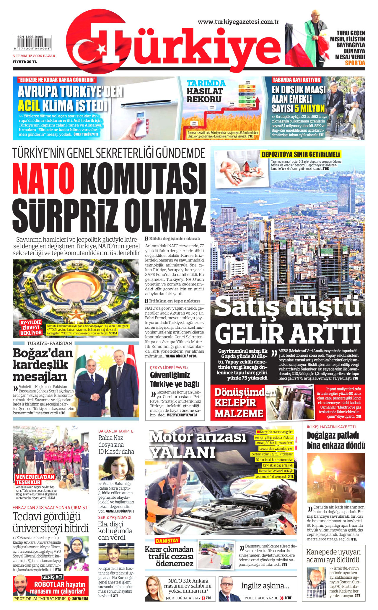 Türkiye Gazetesi Gazetesi Manşeti - 05.07.2026