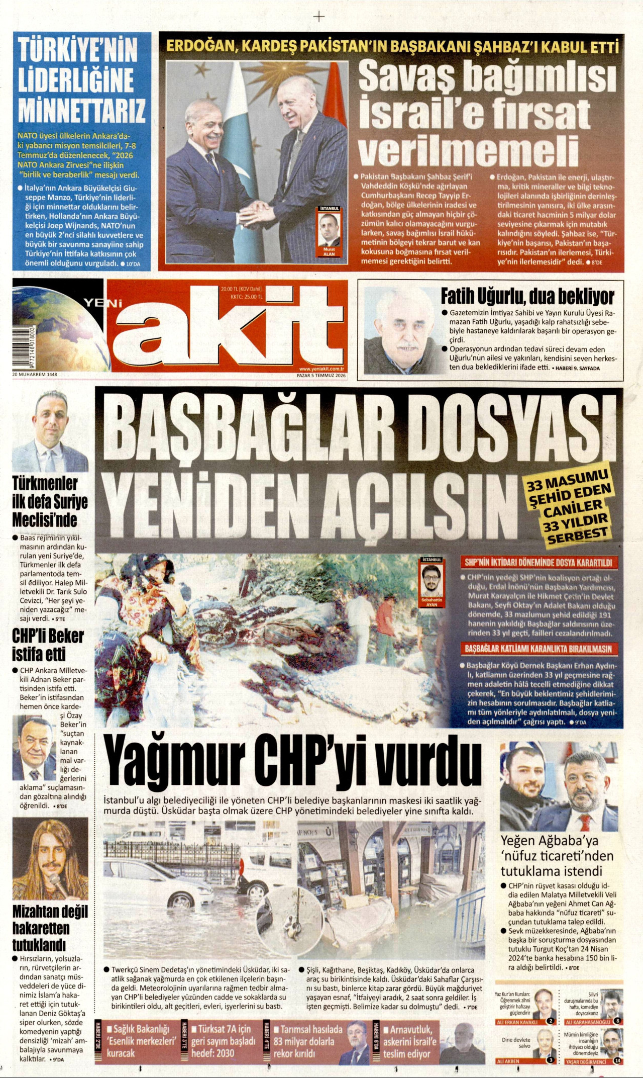 Yeni Akit Gazetesi Manşeti - 05.07.2026