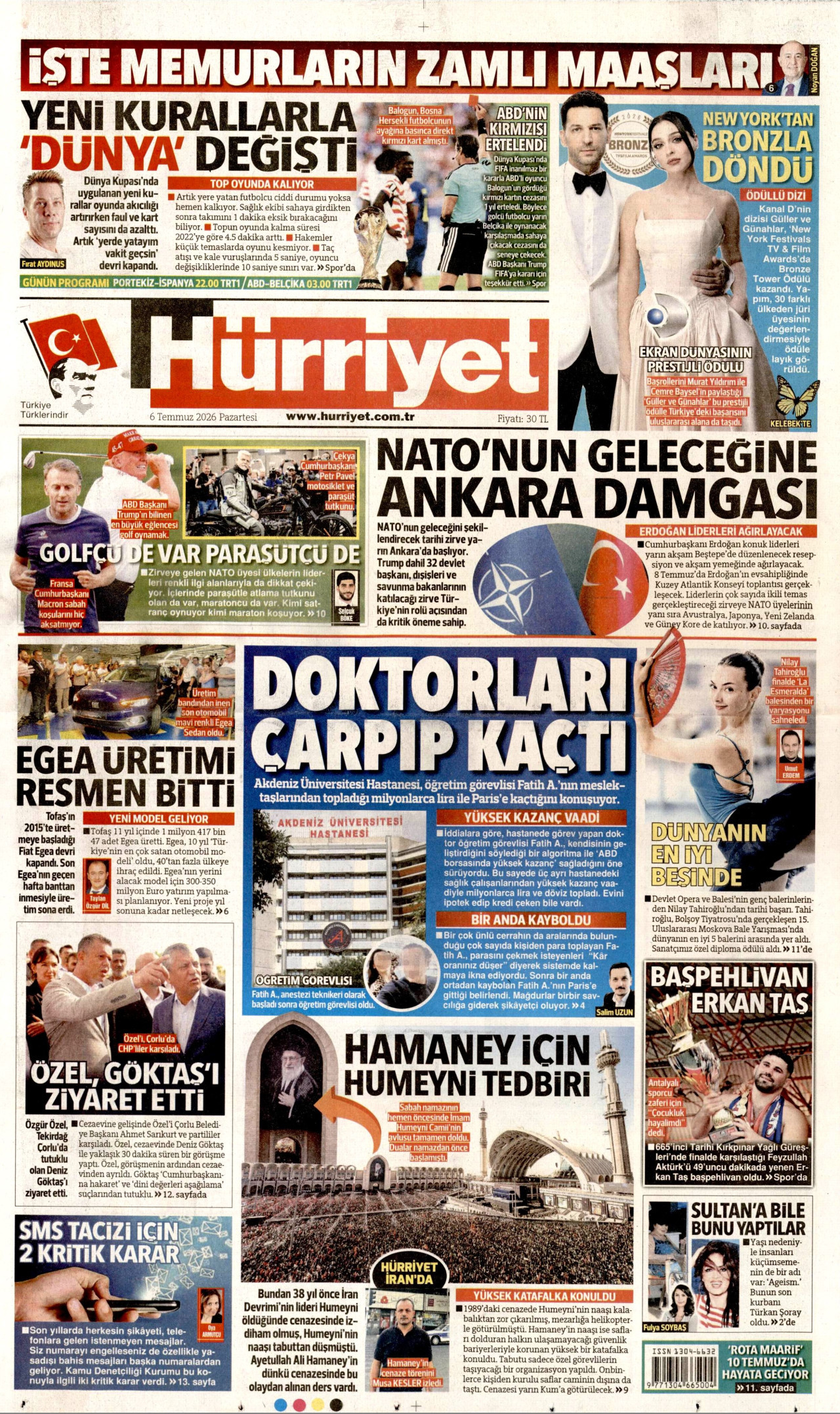 Hürriyet Gazetesi Manşeti - 06.07.2026