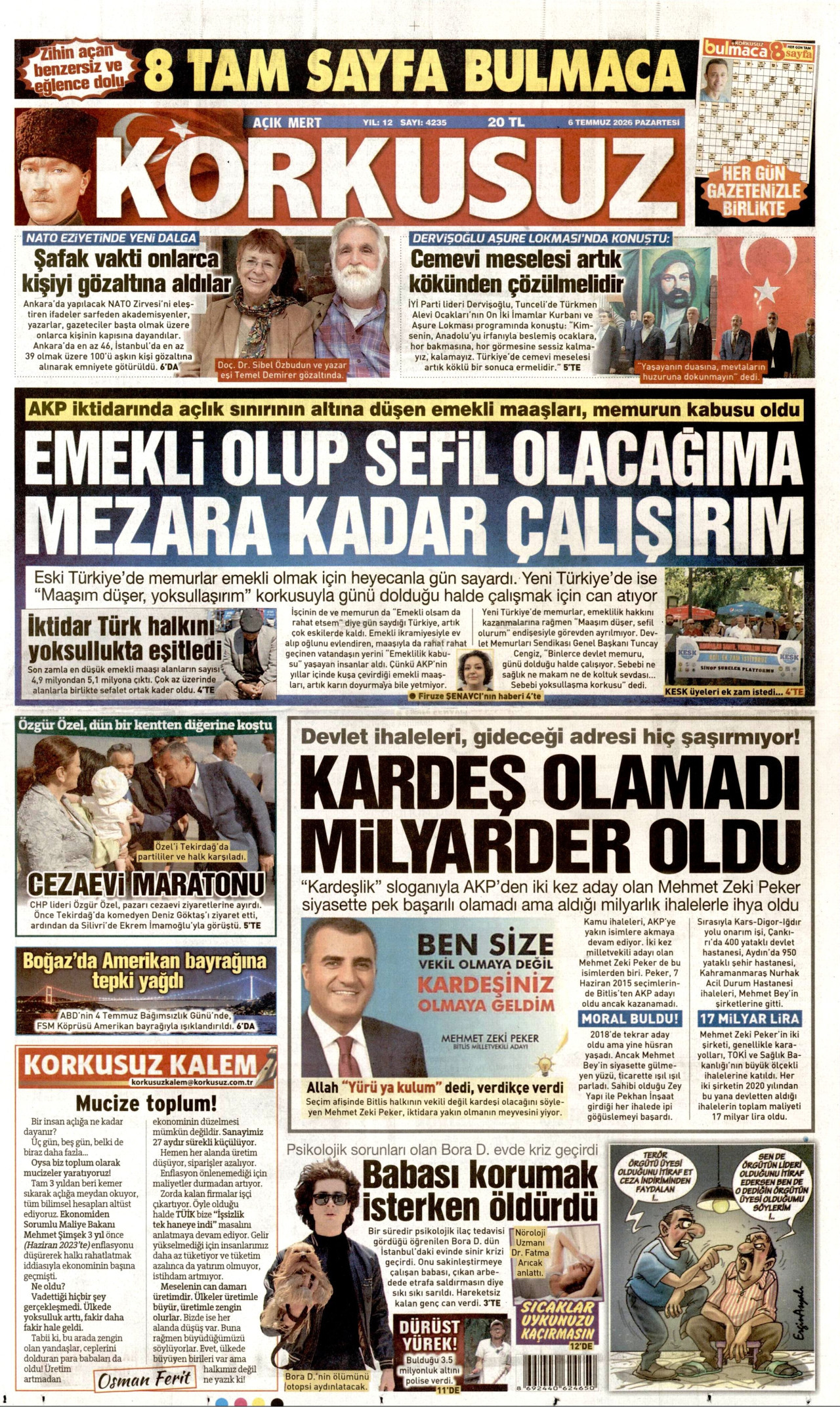 Korkusuz Gazetesi Manşeti - 06.07.2026