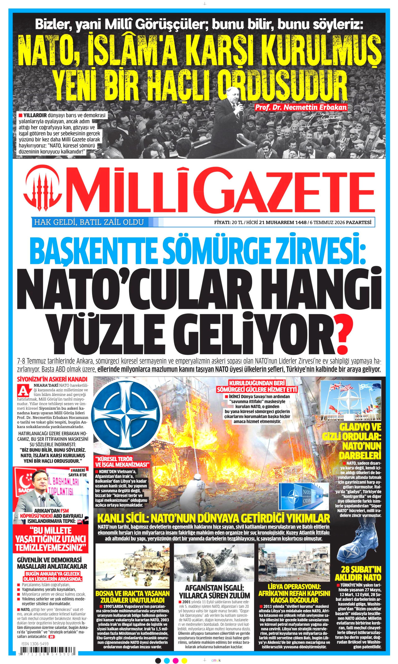 Milli Gazete Gazetesi Manşeti - 06.07.2026