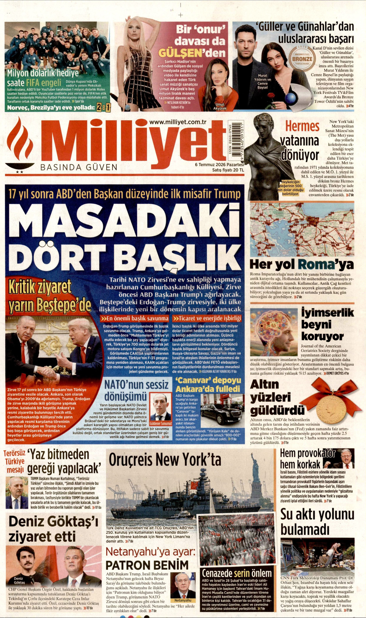 Milliyet Gazetesi Manşeti - 06.07.2026