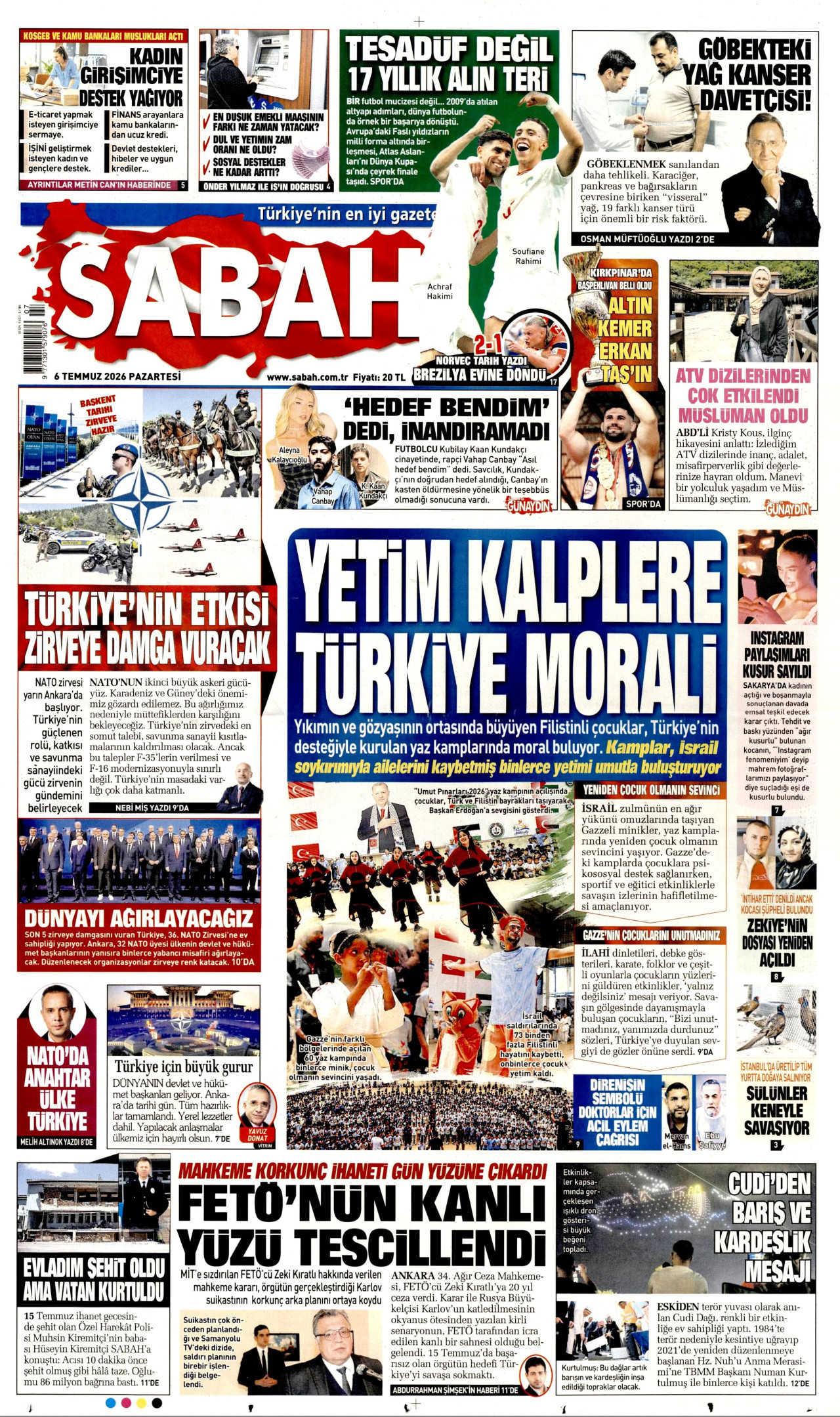 Sabah Gazetesi Manşeti - 06.07.2026