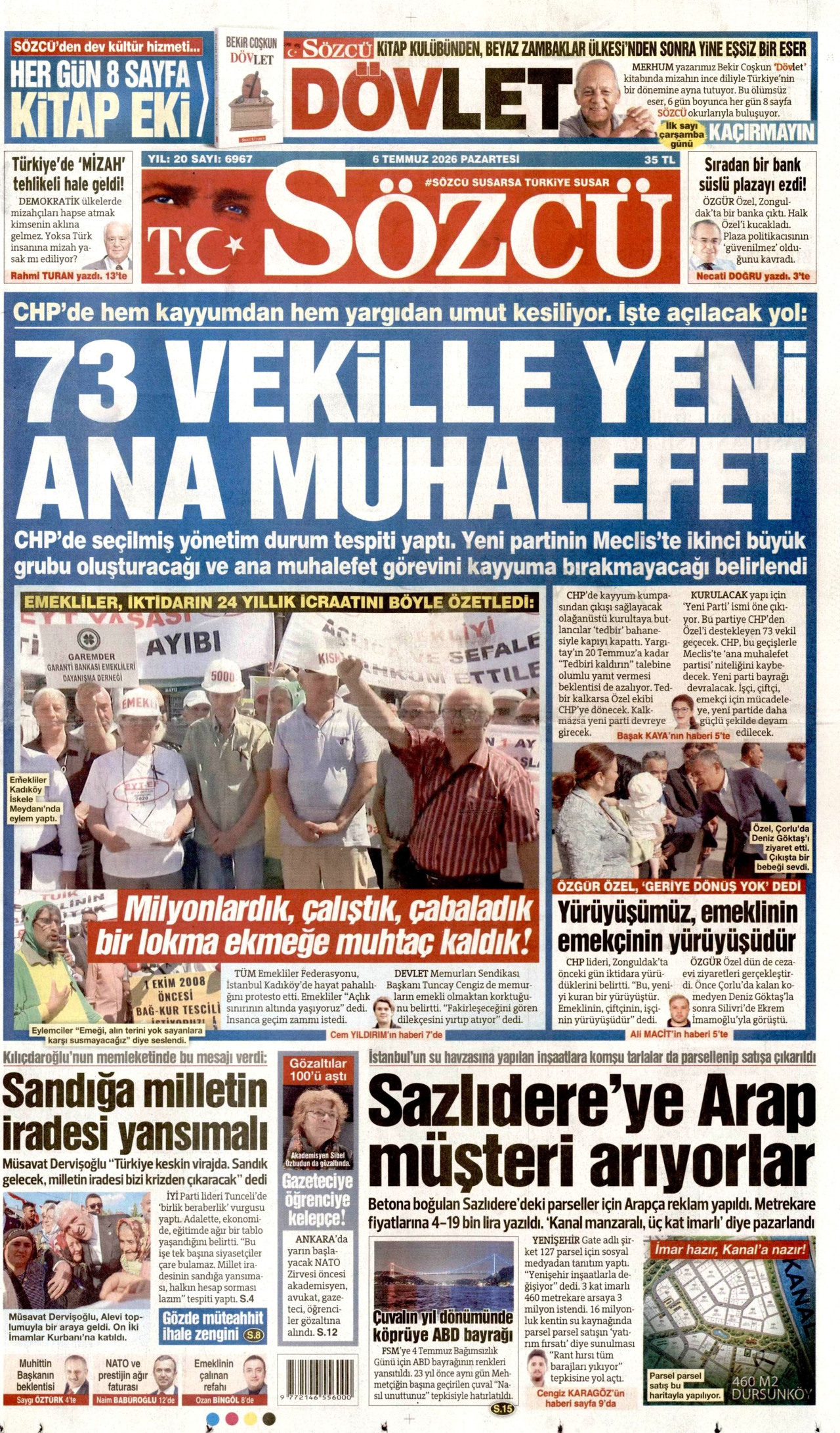 Sözcü Gazetesi Manşeti - 06.07.2026