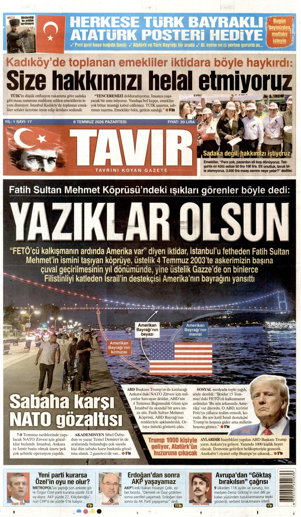 Tavır Gazetesi Gazetesi Manşeti - 06.07.2026