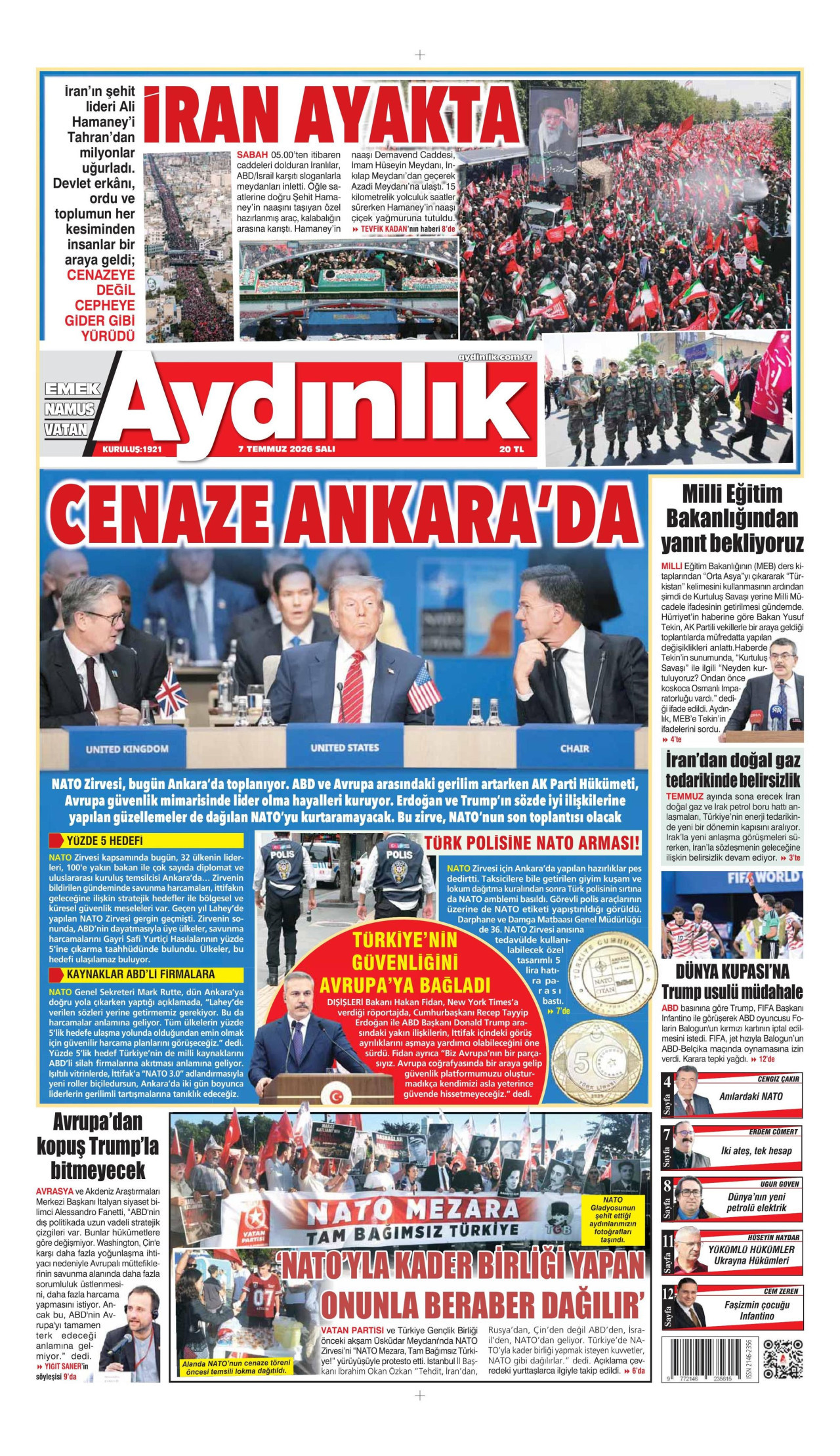 Aydınlık Gazetesi Manşet