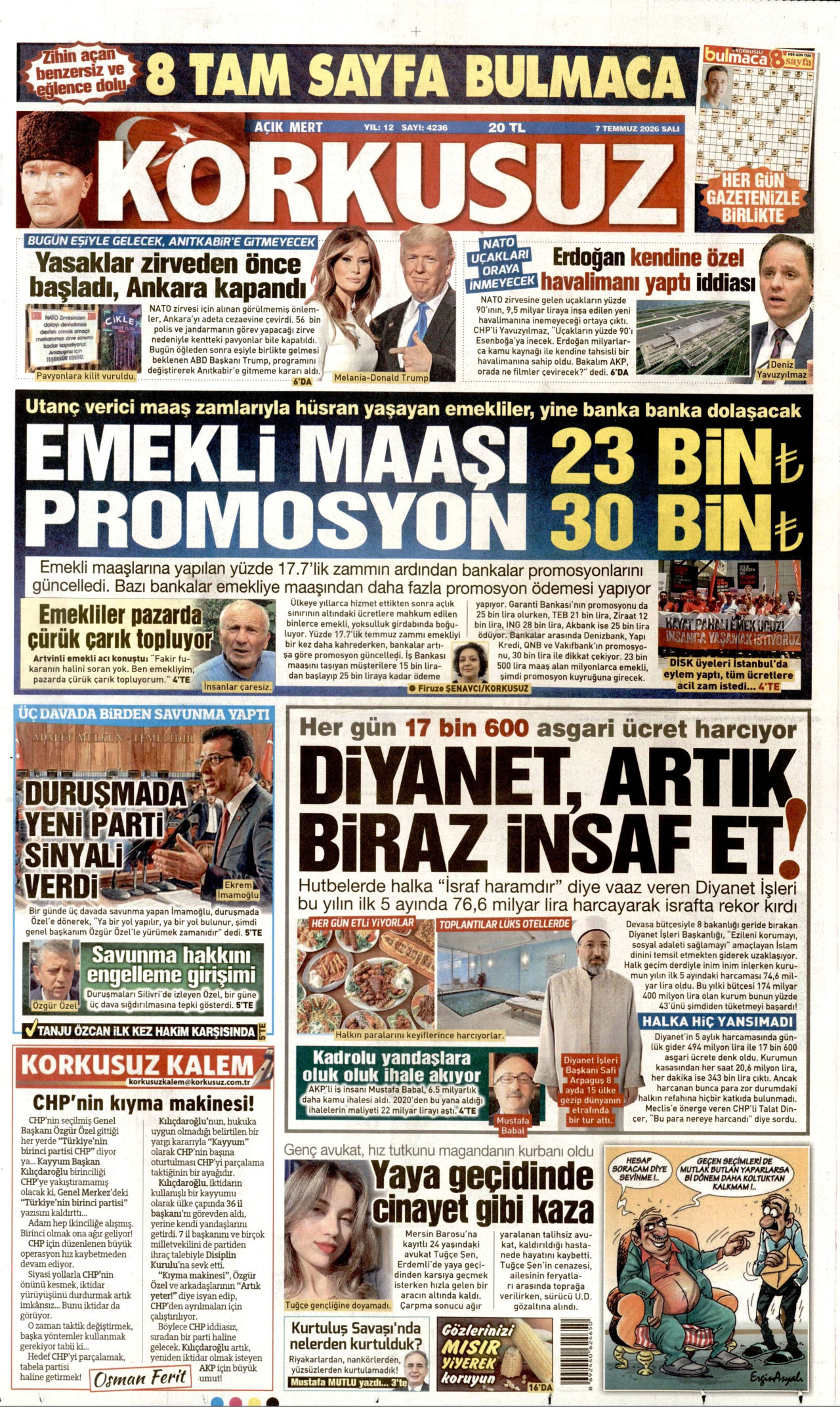 Korkusuz Gazetesi Manşeti - 07.07.2026