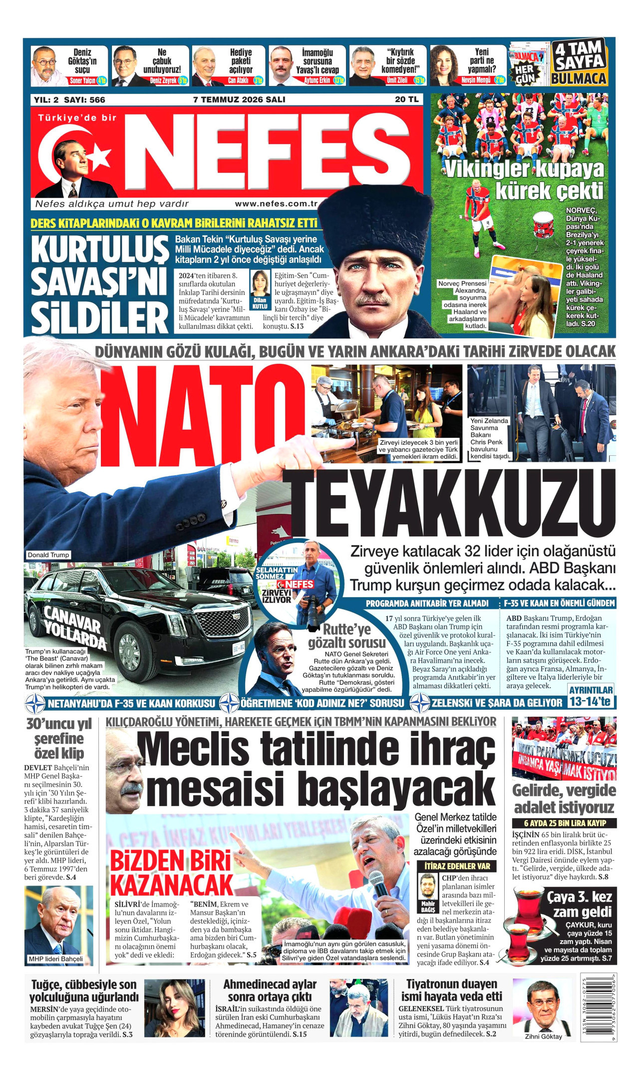 Nefes Gazetesi Manşeti - 07.07.2026