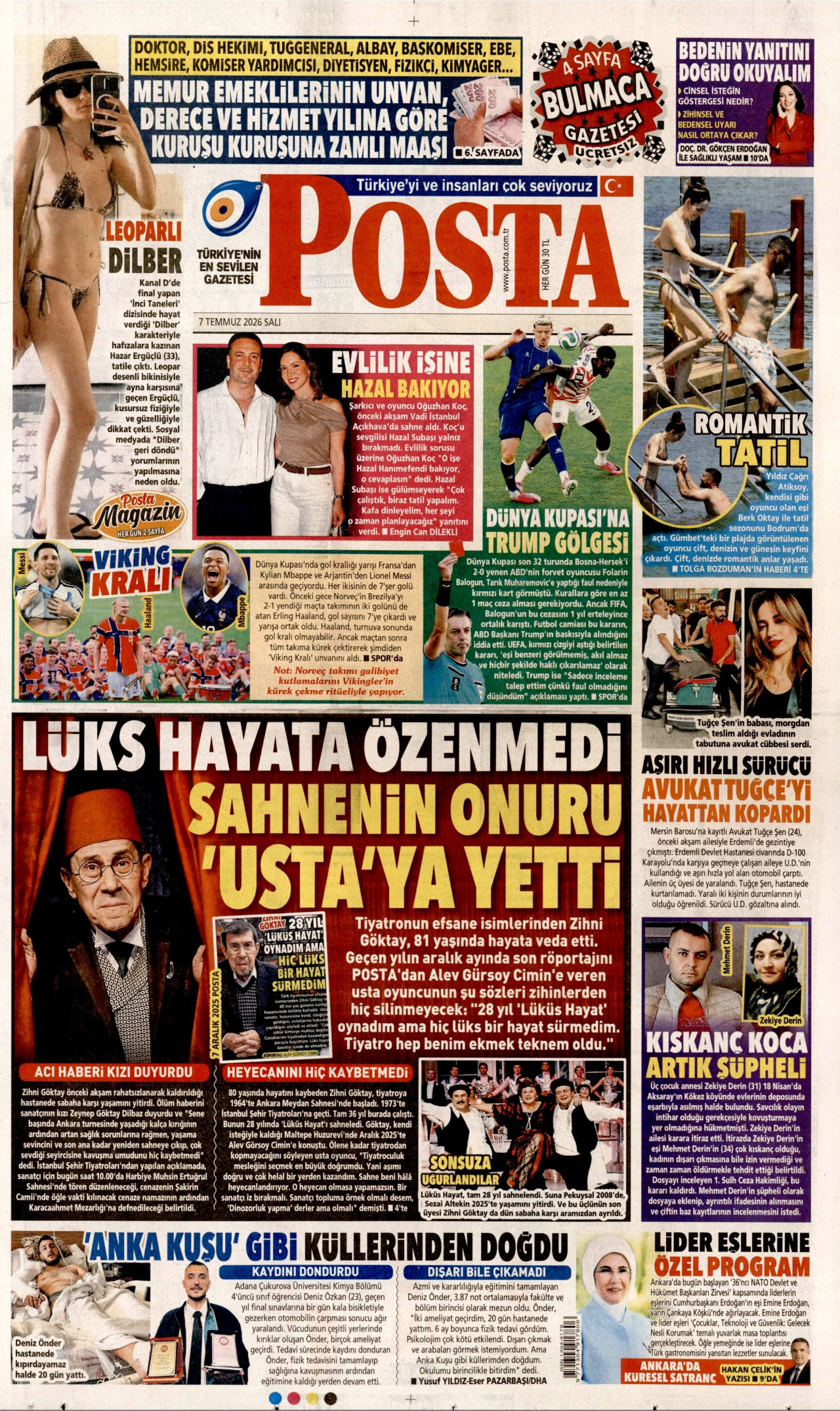 Posta Gazetesi Manşeti - 07.07.2026