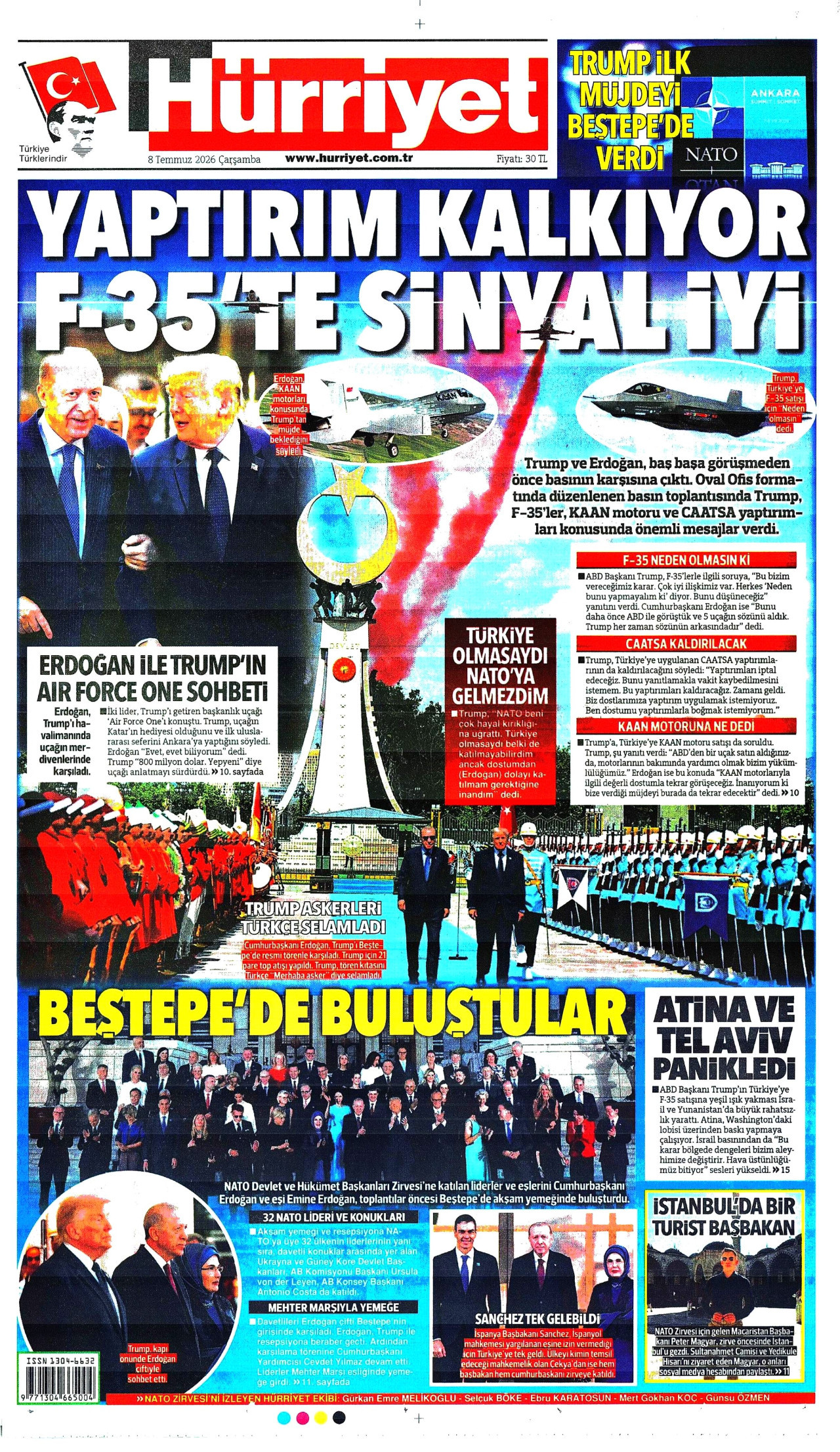 Hürriyet Gazetesi Manşeti - 08.07.2026