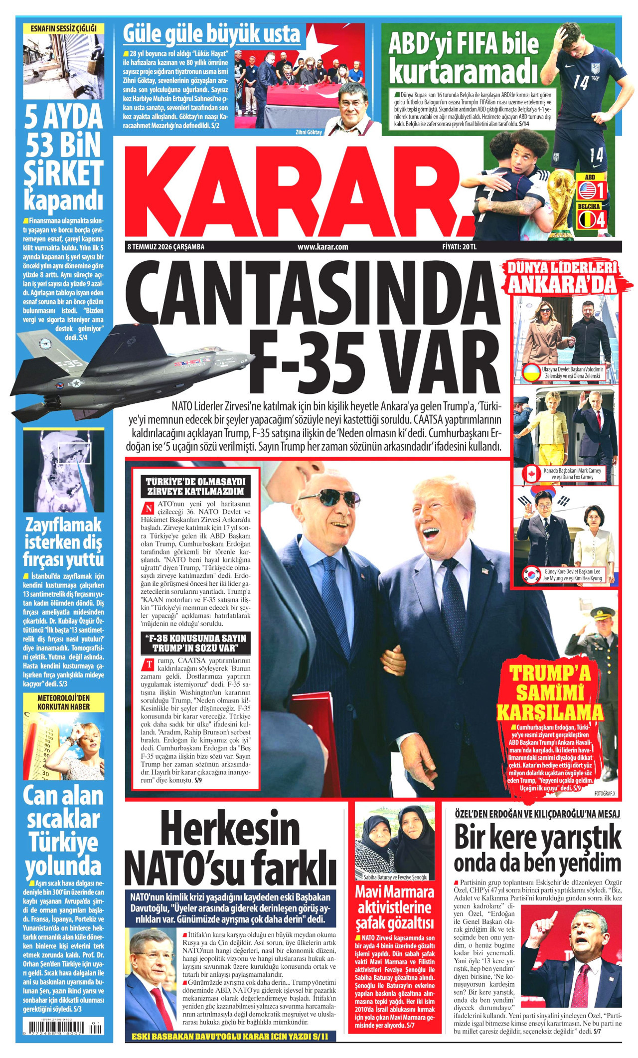 Karar Gazetesi Manşeti - 08.07.2026