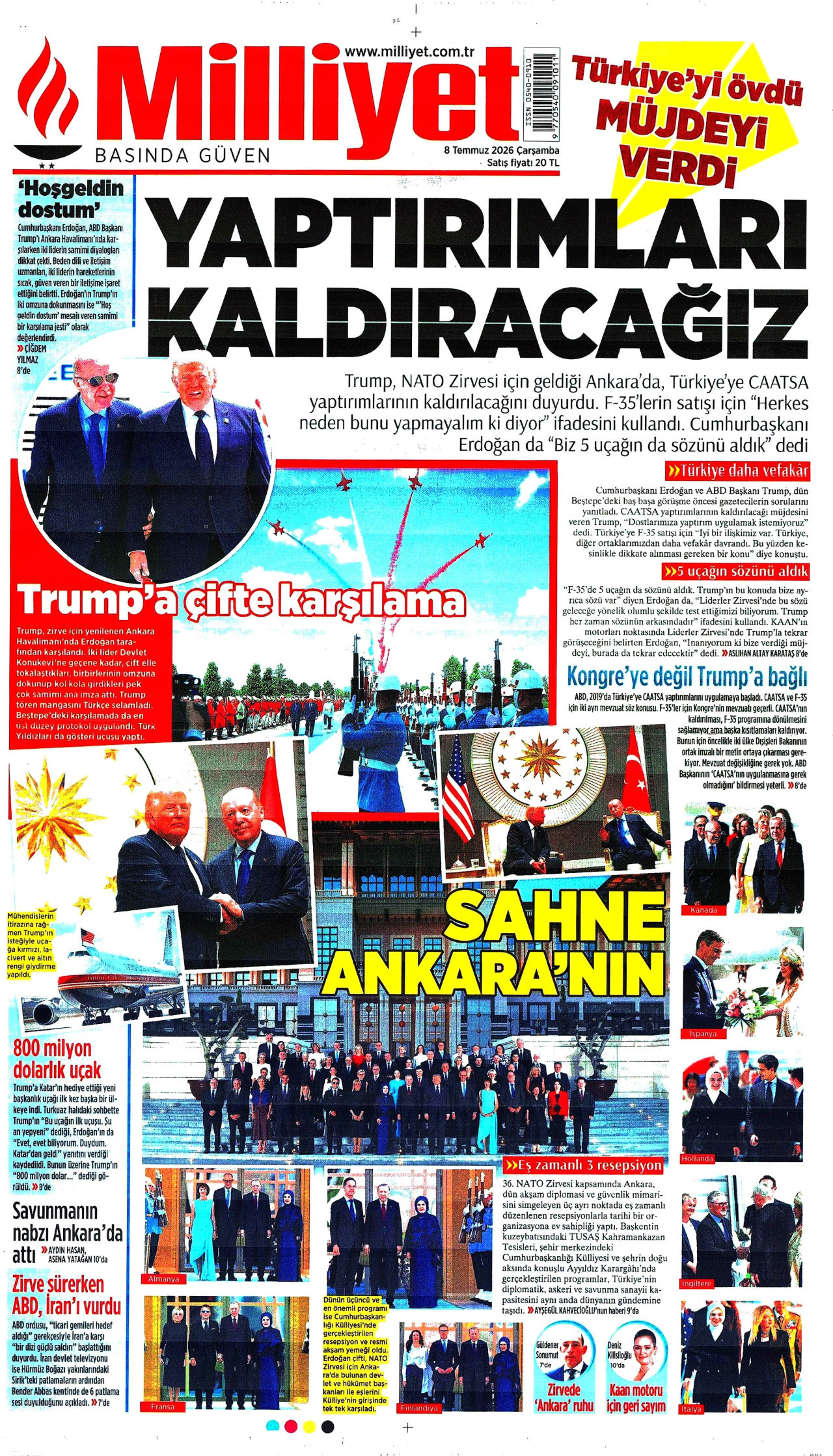 Milliyet Gazetesi Manşeti - 08.07.2026