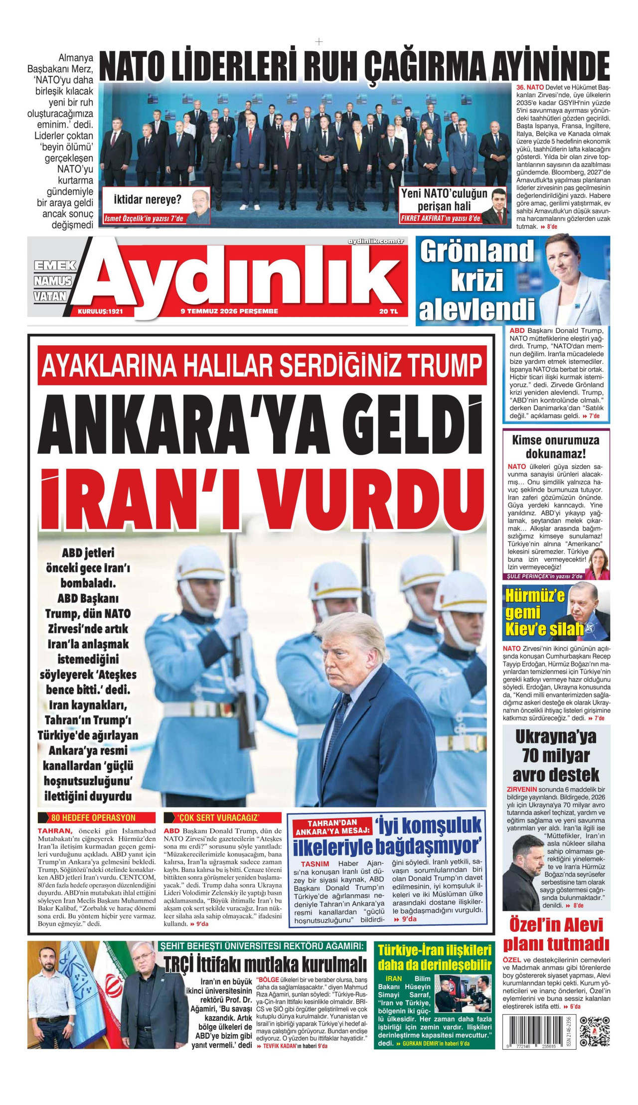 Aydınlık Gazetesi Manşet