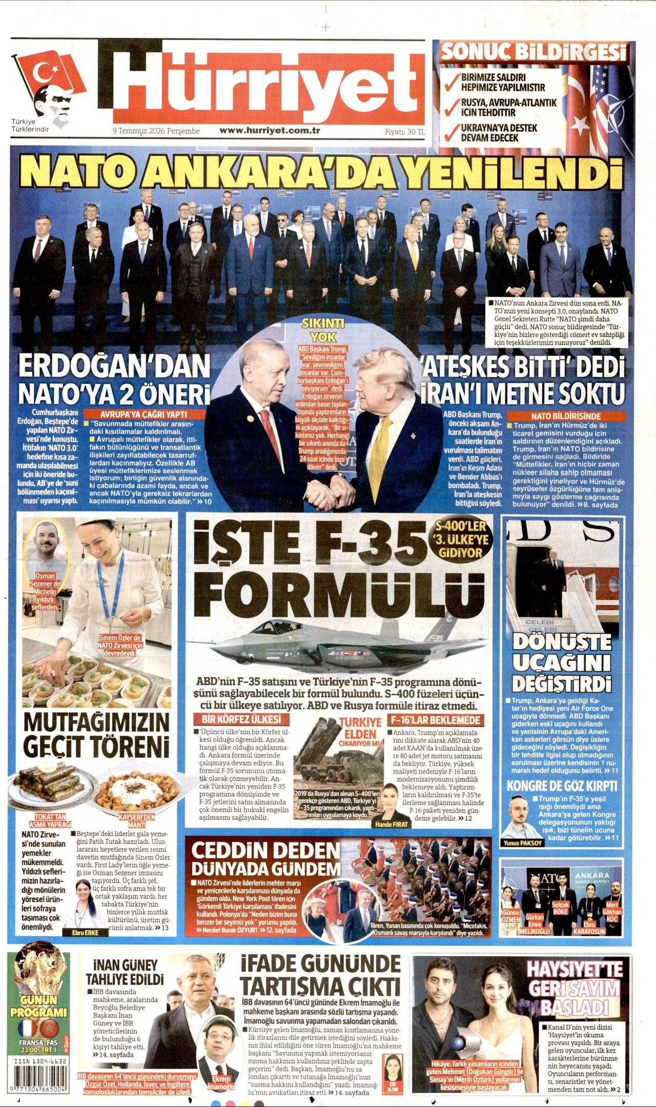 Hürriyet Gazetesi Manşeti - 09.07.2026