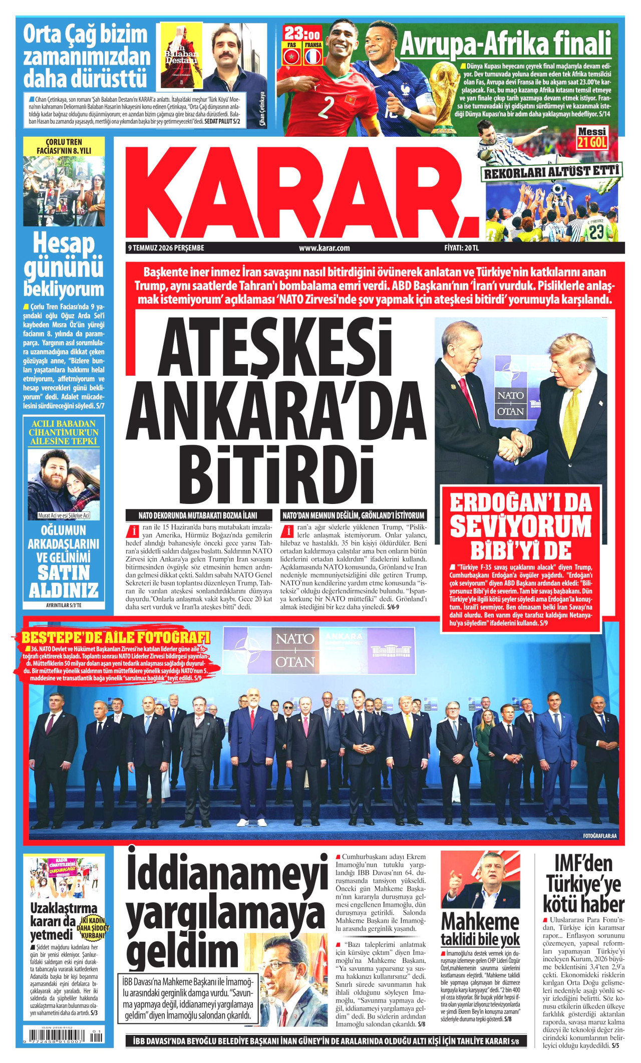 Karar Gazetesi Manşeti - 09.07.2026